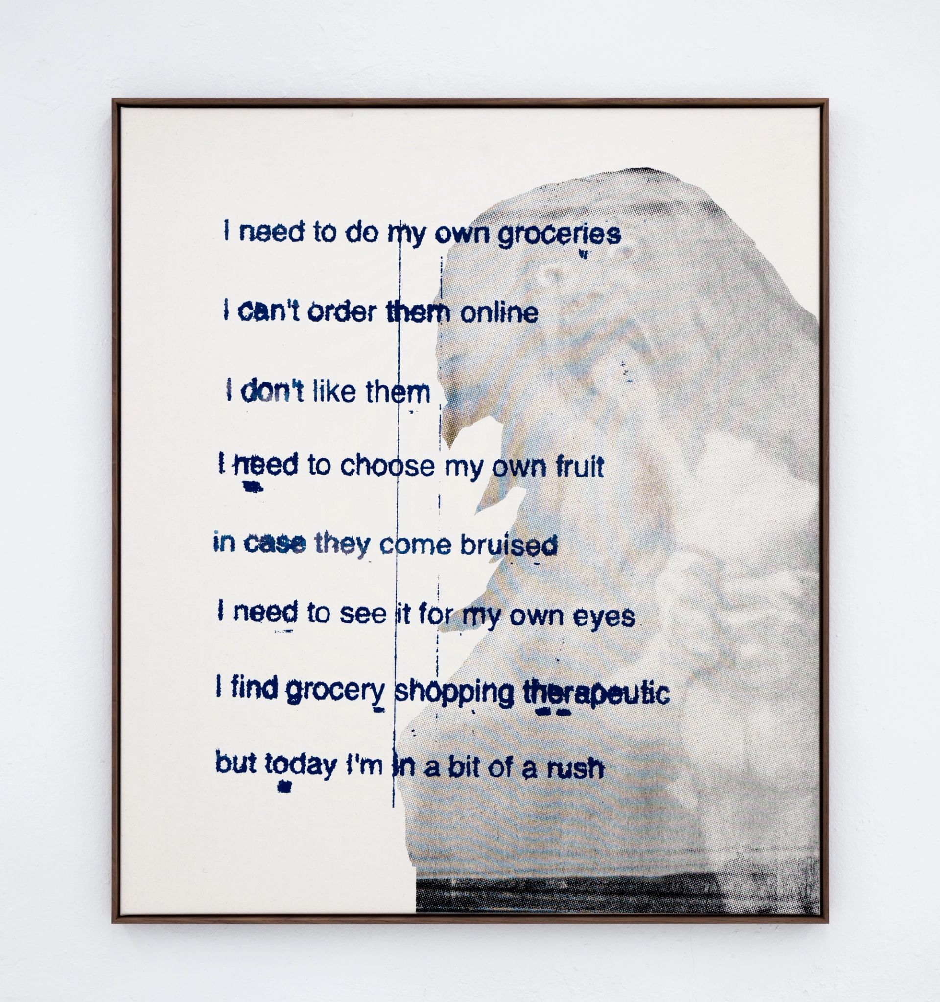 Malte Zenses, Campbell als Saturn, 2022, Silkscreen print on canvas, floater frame, 150 × 130 cm