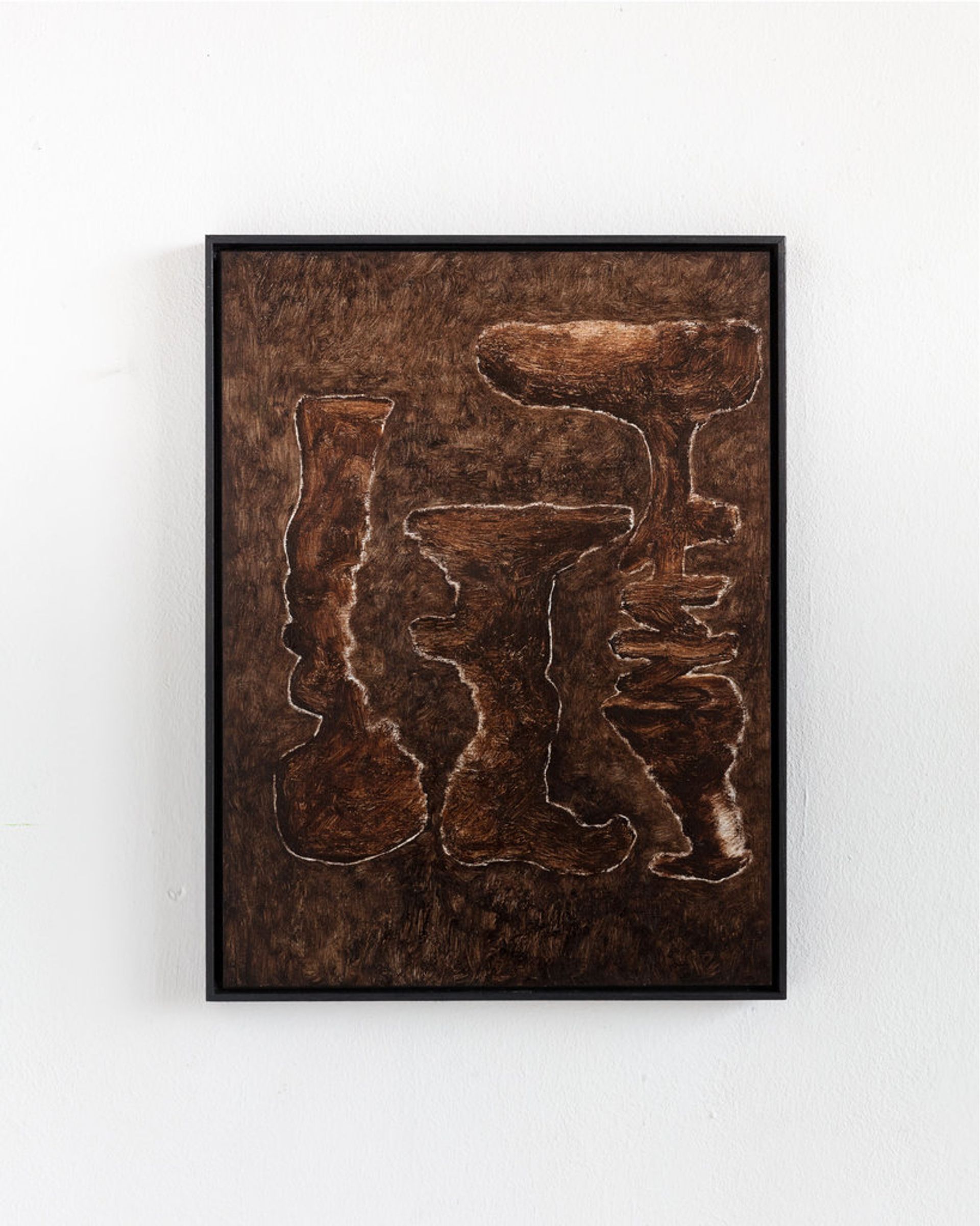 Veronika Hilger, Untitled, 2019, oil on paper on MDF, framed, 39.5 × 29.5 cm