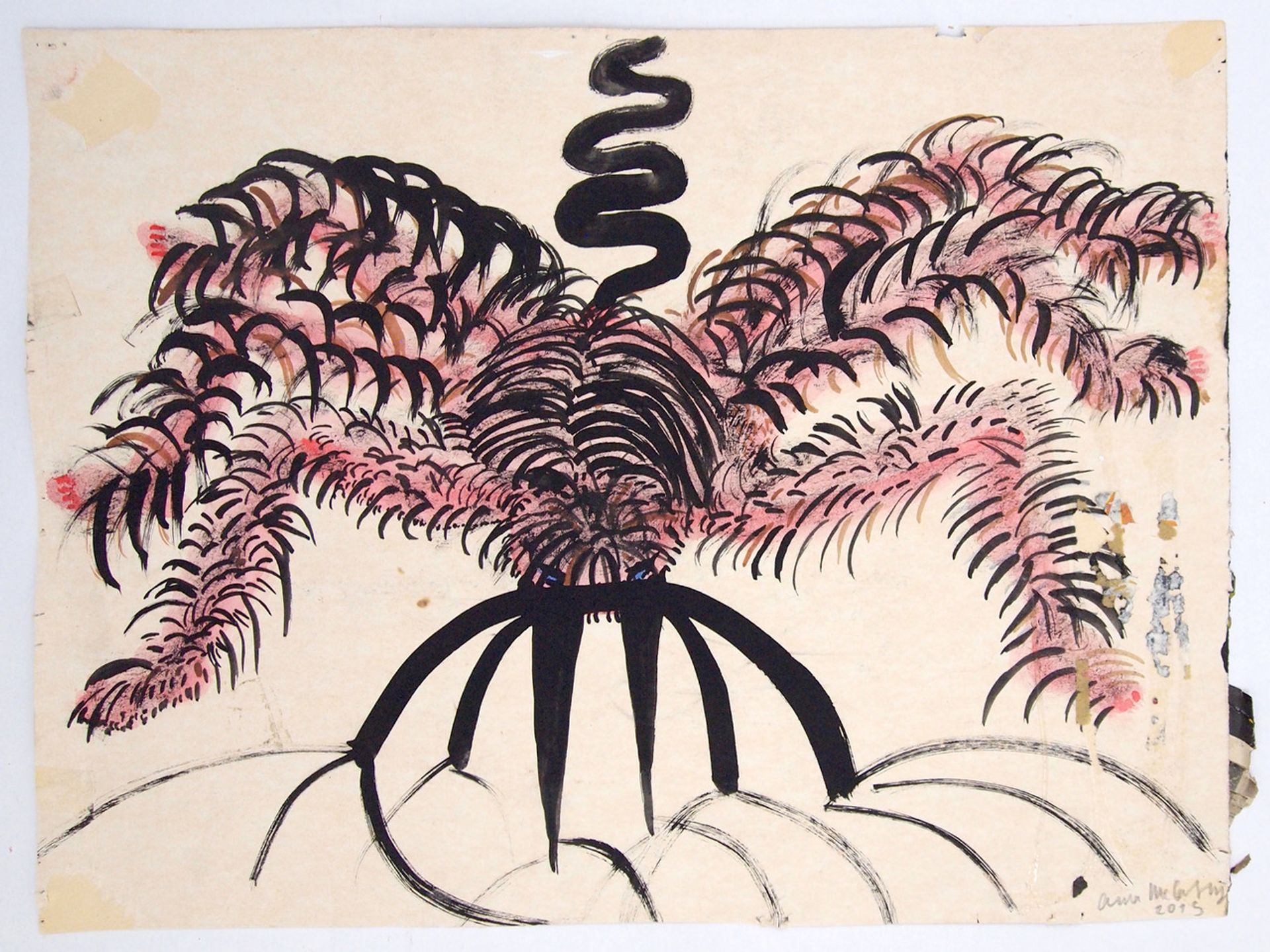 Anna McCarthy, Hairy Spider, 2015, gouache ink on paper, 30.5 × 41 cm,
