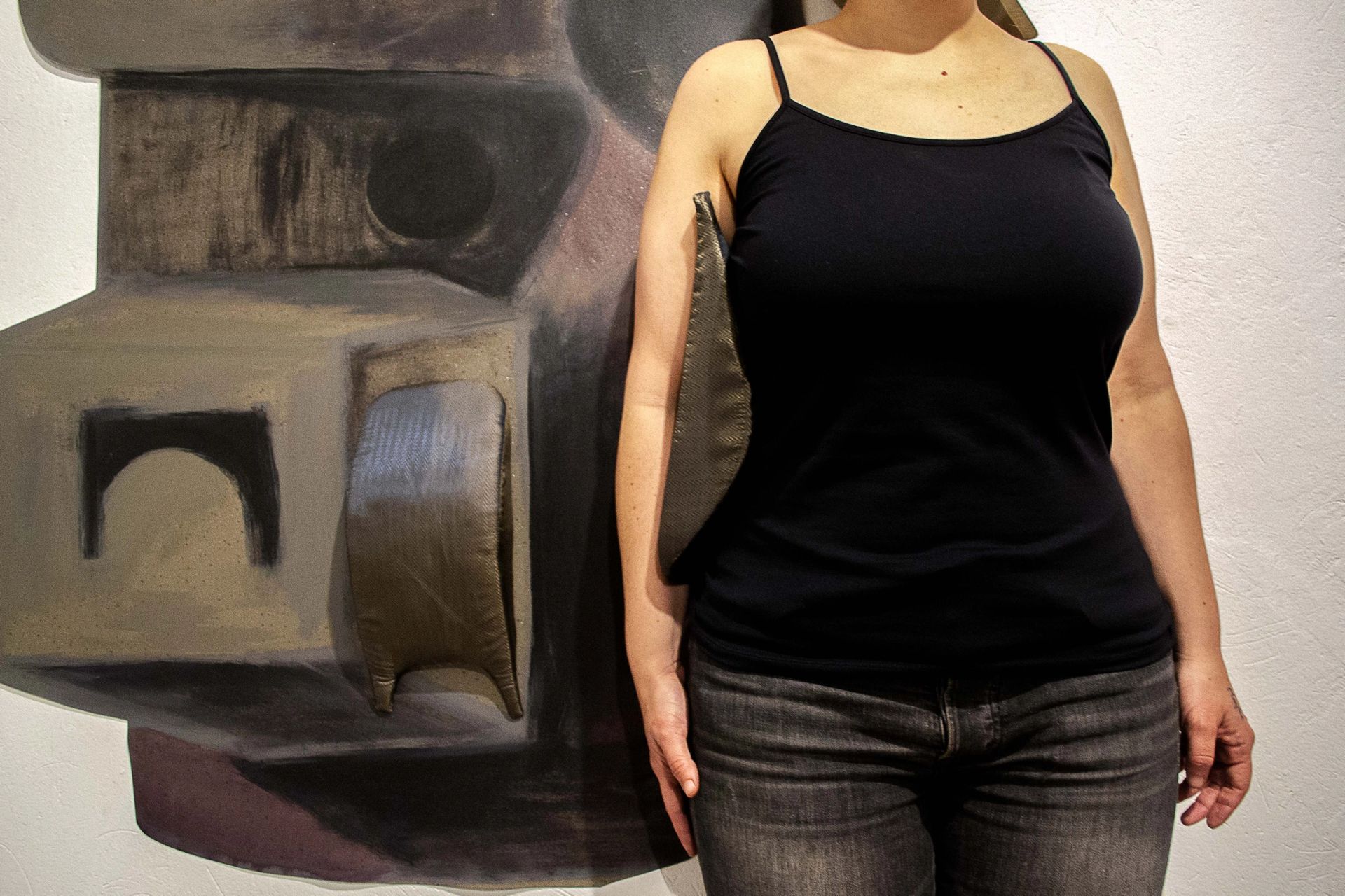 Ana Navas, Waist Pad (after Moore) (Detail), 2018,  pvc, acrylic, fabric, foam, plastic,140 × 100 cm