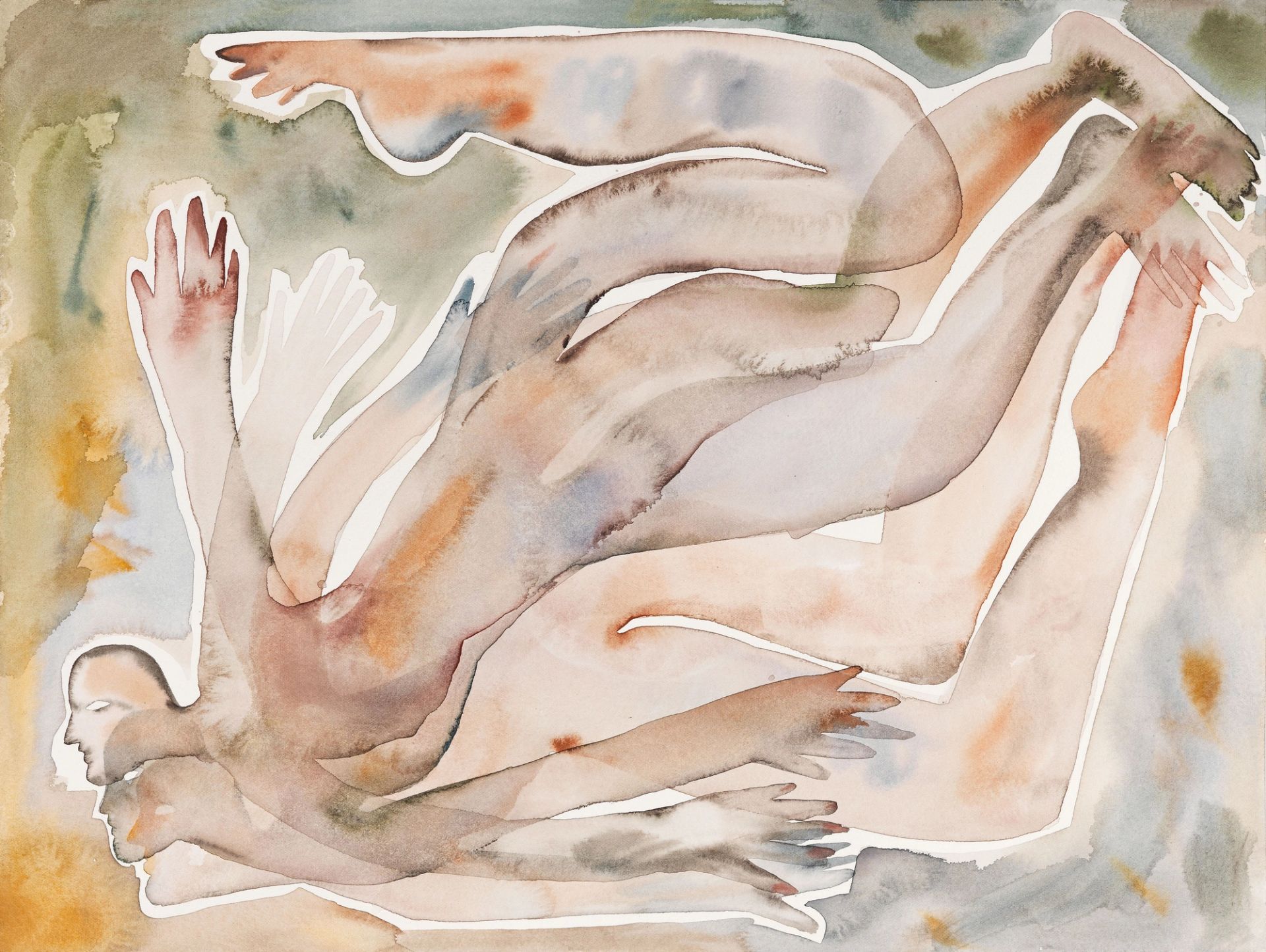 Anousha Payne, murmurations (study) 4, 2025, watercolour on paper, 31 × 41 cm
