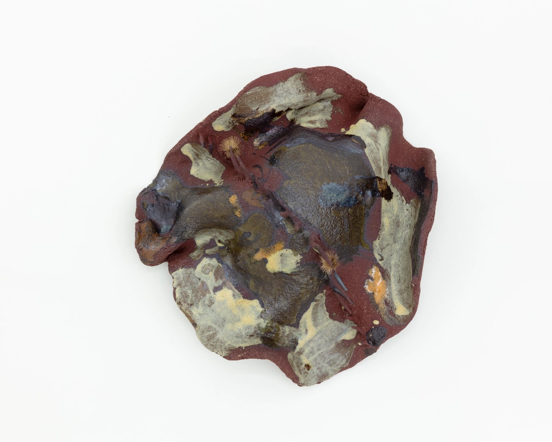 Old Shell, 2024, glazed ceramic stoneware, bramble, head approx. 40 × 45 × 30 cm