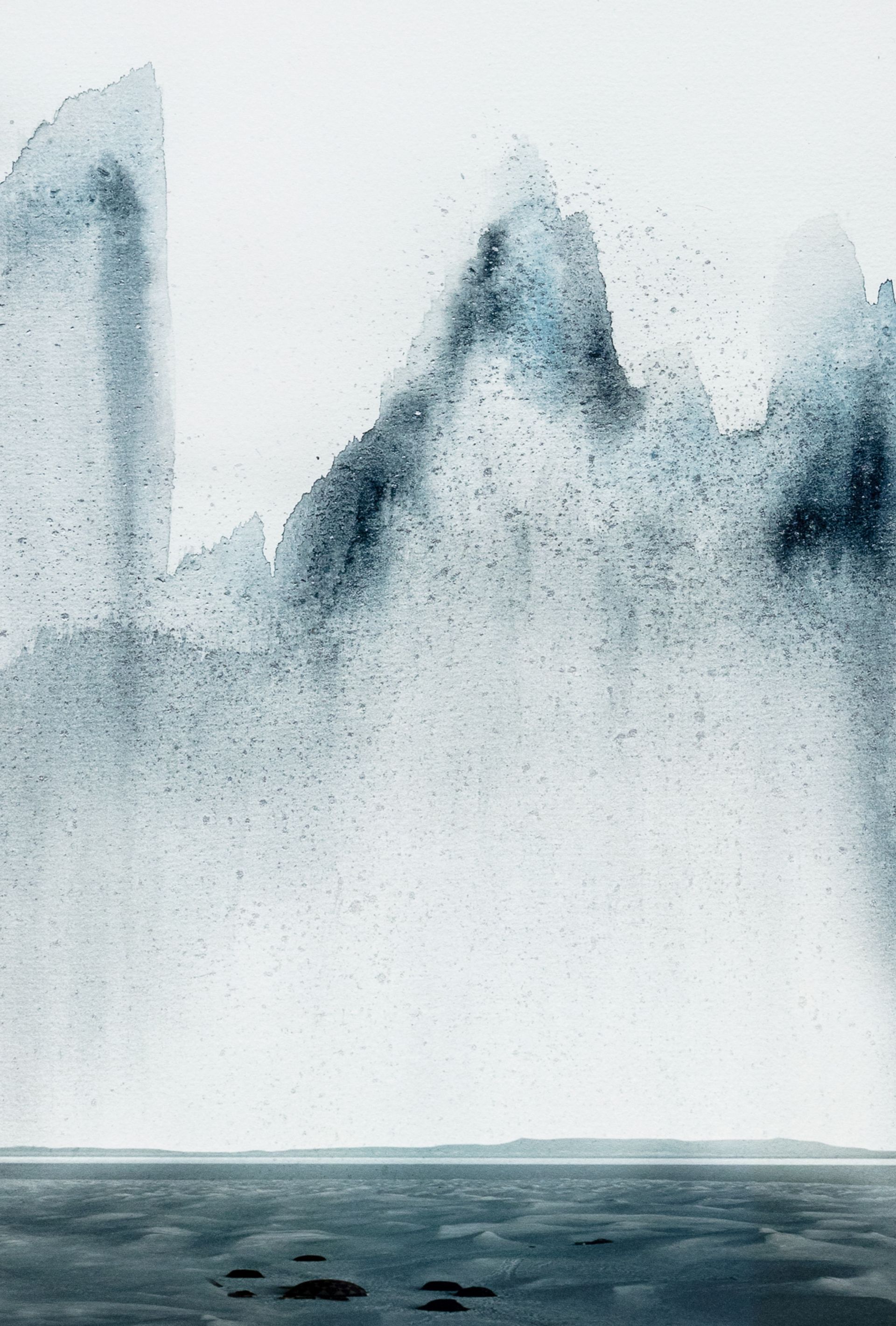 nuvangniq / Kälte, 2023, pigment print on watercolor paper 31,7 × 20,7 cm, frame: 37,5 × 26,3 × 2,9 cm