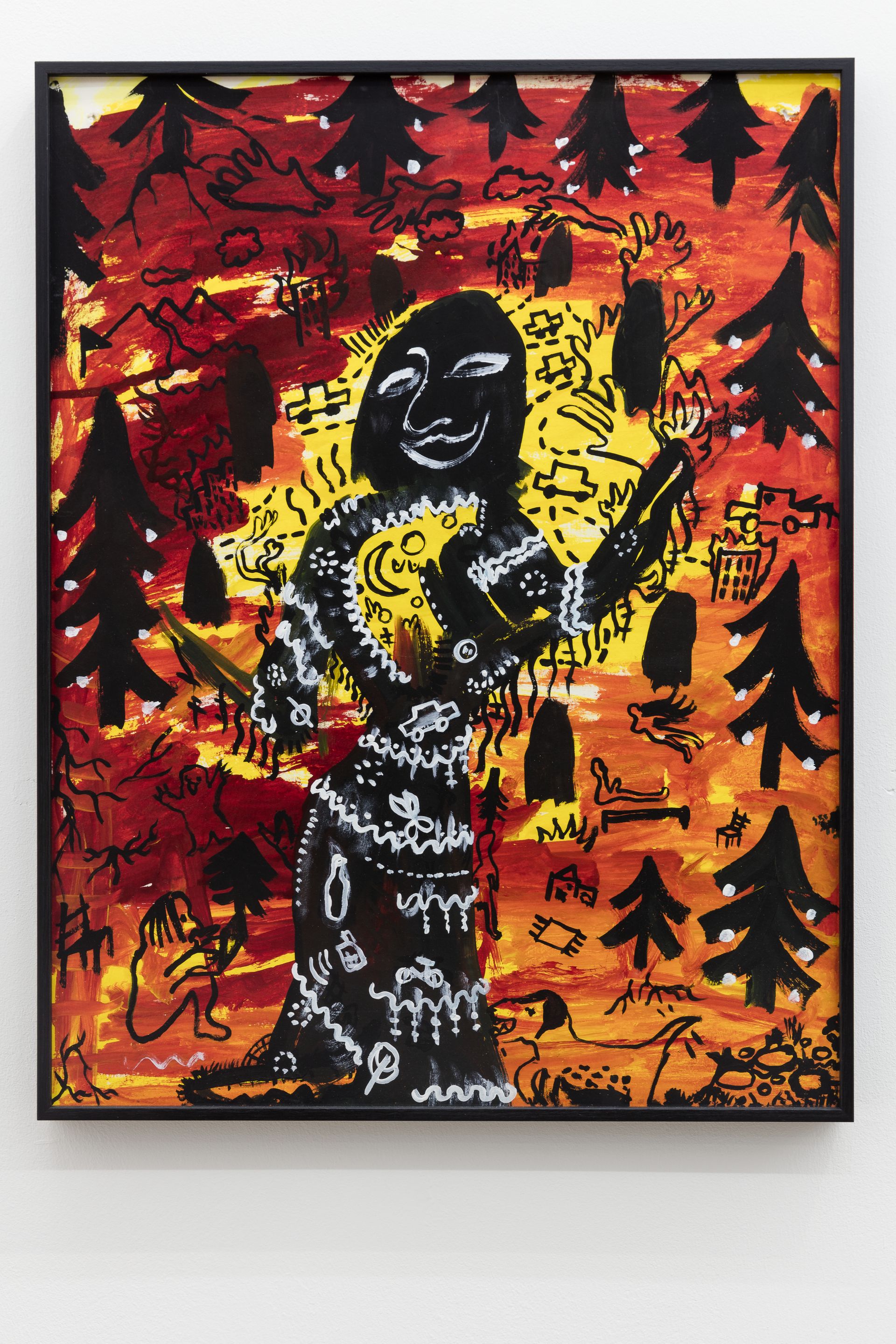 Anna McCarthy, Hexe im Wald, 2018, ink, acrylic on pasteboard, 65.5 × 50.5 cm