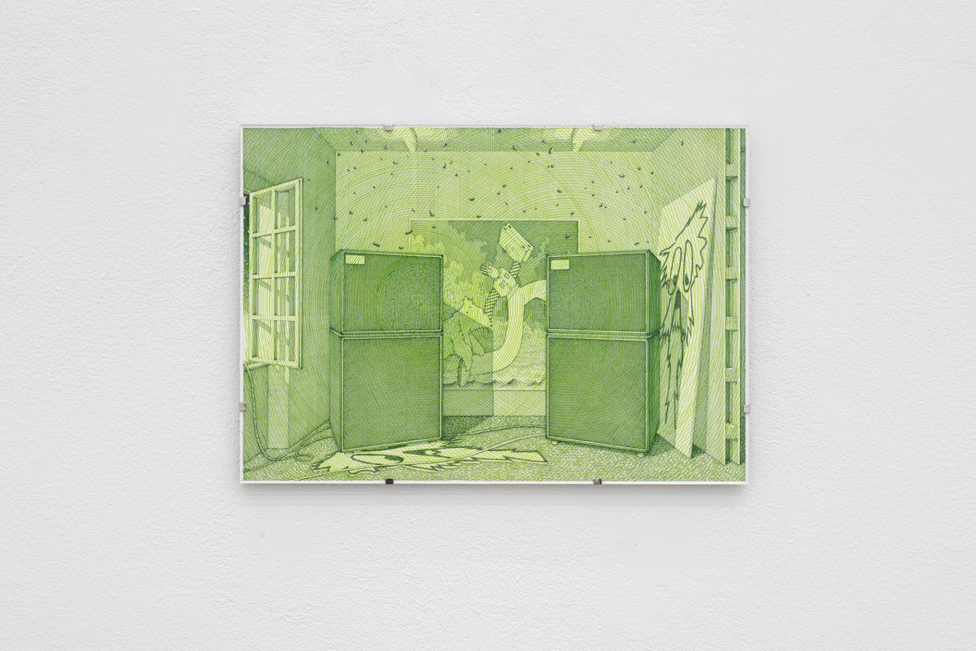 Wolfgang Matuschek, No. 9, 2024, indian ink on paper in UV glass aluminum clip frame, 21 × 29.7 cm