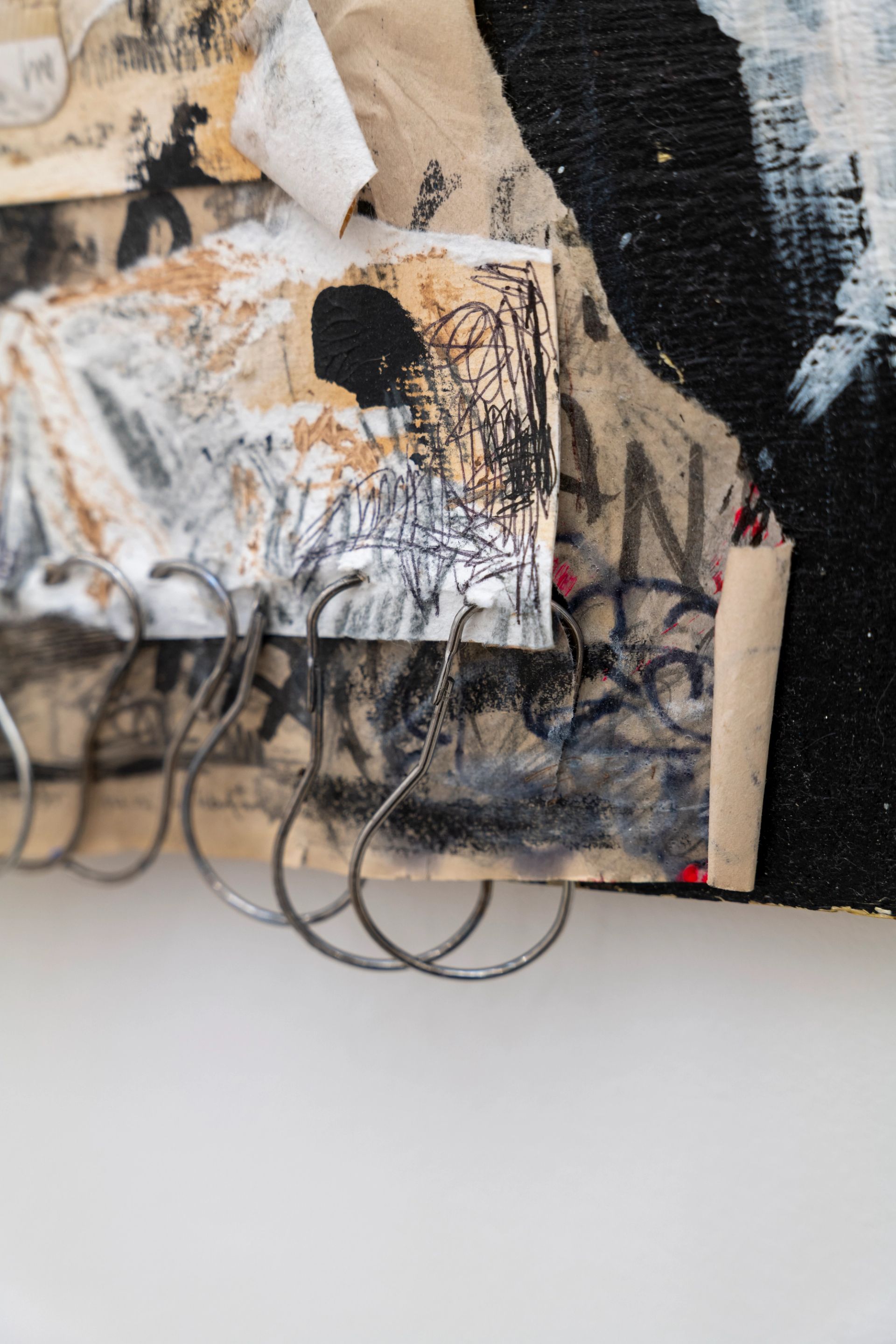 Anna McCarthy, Rubbermaid (belt), 2025, mixed media on wood, 50 × 70 × 2 cm