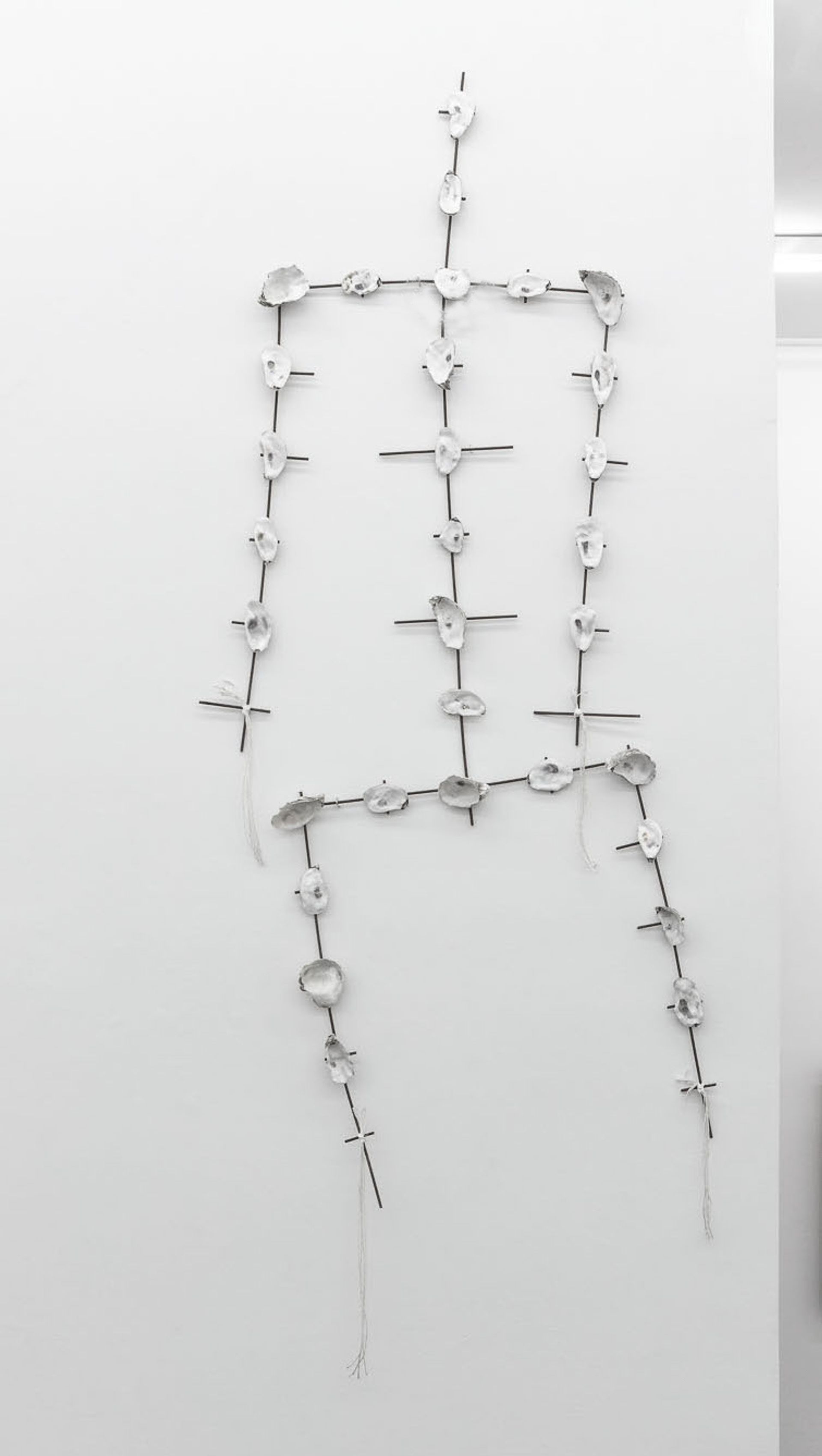 Anna McCarthy, Endo/Exoskeleton, 2020, oyster shells on metal
200 × 85 cm