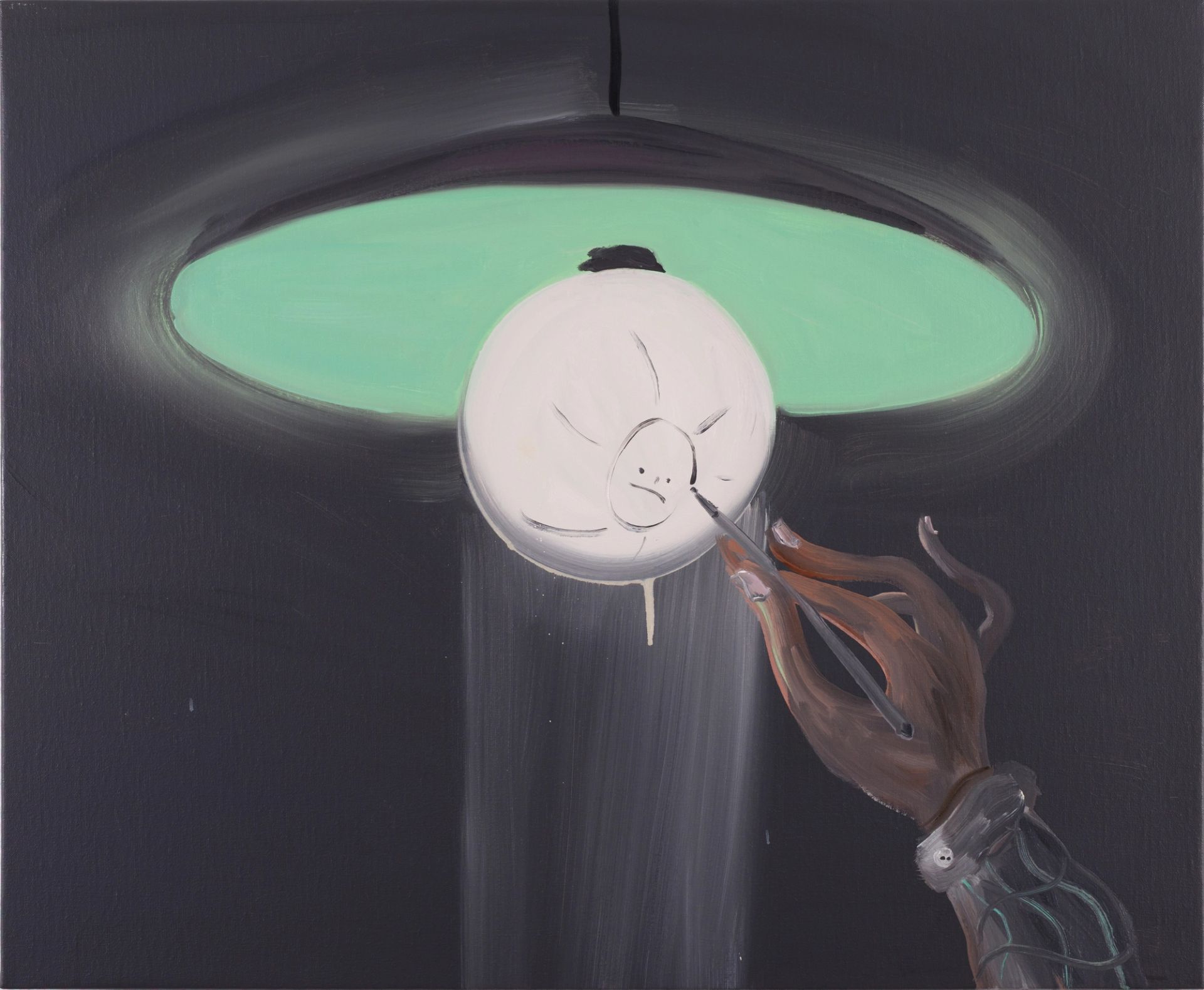 Jose Bonell, Sad Light, 2025, oil and spray-paint on linen, 60 × 73 cm, (Courtesy: Adams and Ollman, Portland)