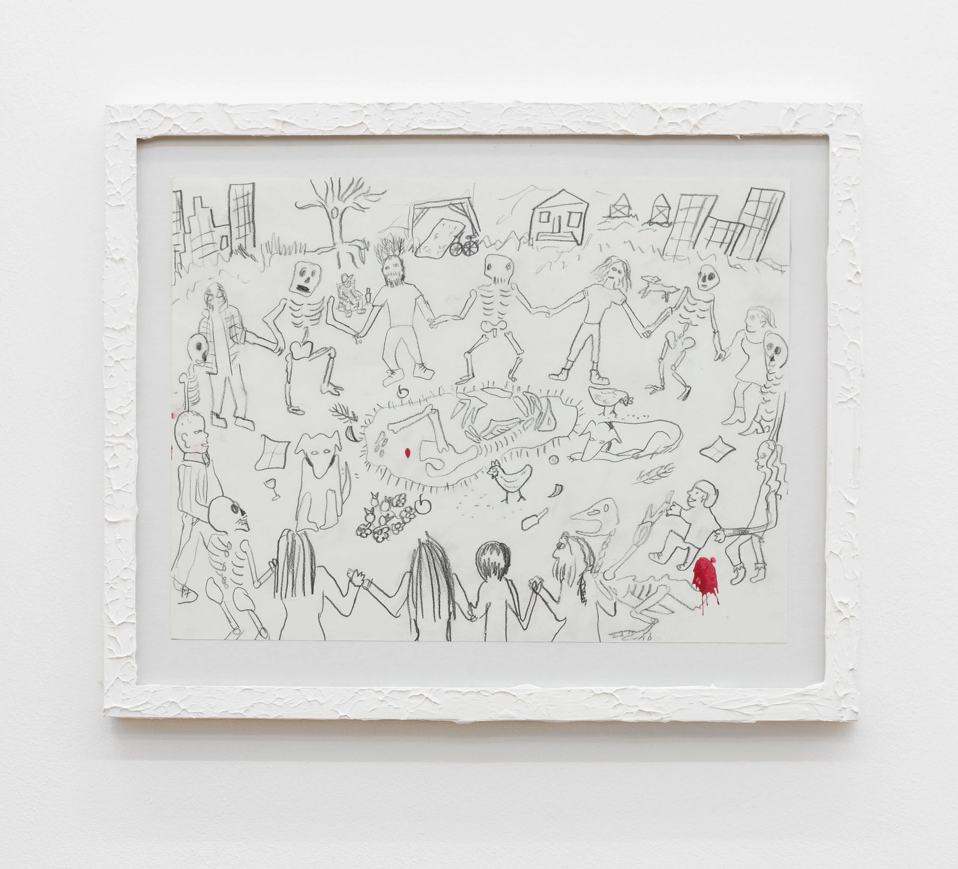 Anna McCarthy, Thanksgiving Detroit, 2017, pencil on paper in artists frame, 30 × 37.5 cm