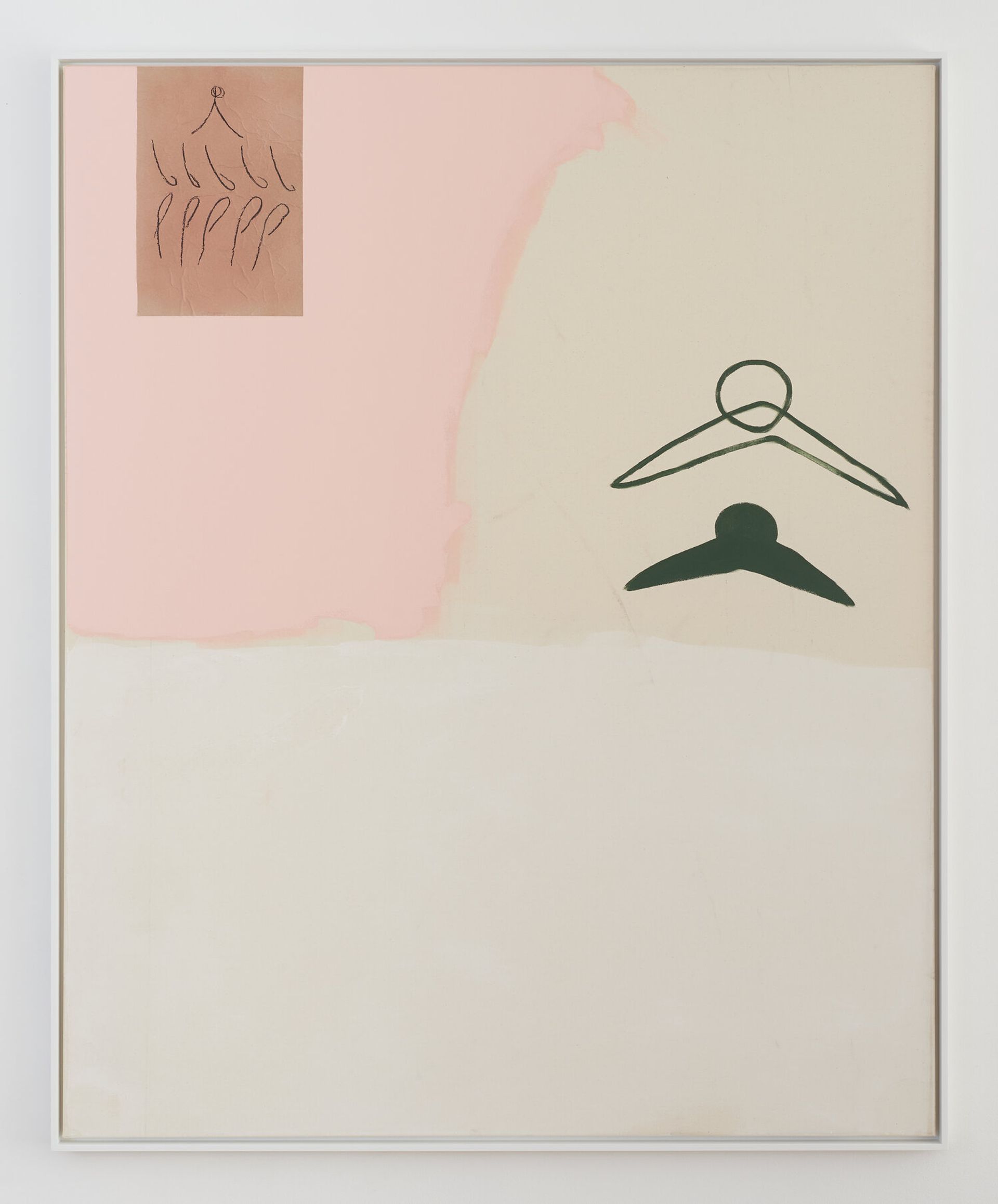 Malte Zenses, girl, 2018, lacquer, pencil and dirt on canvas, wood, 130 × 160 cm