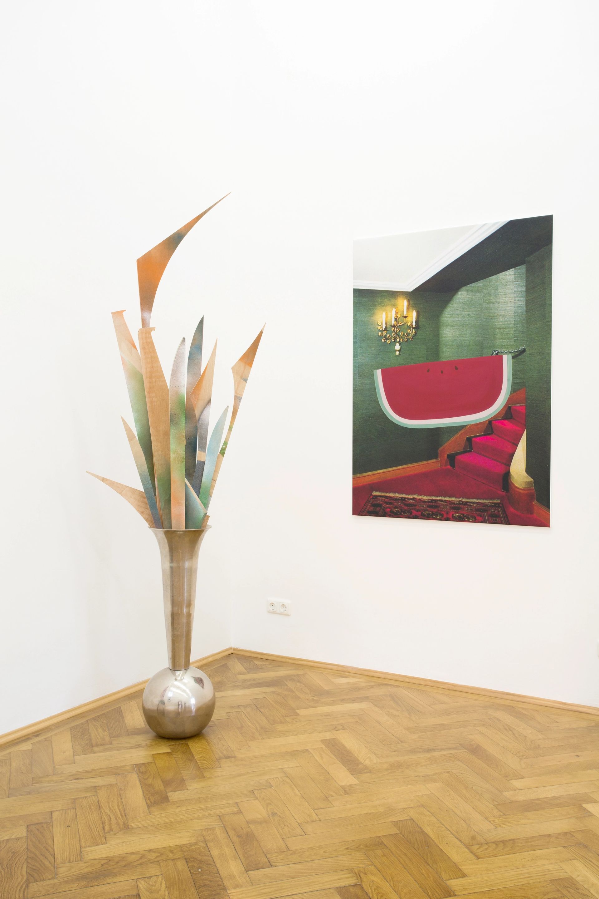 Installation view: Elvire Bonduelle, “waiting room #4”, 2015 (Émile Vappereau, Amedeo Polazzo)
