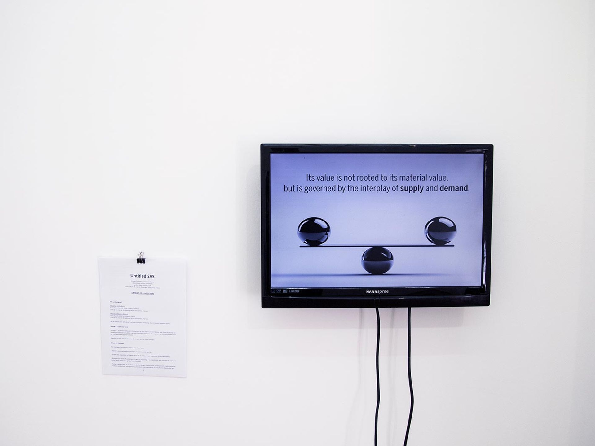 É. Brot & M.Marion, Untitled SAS, installation view, 2018