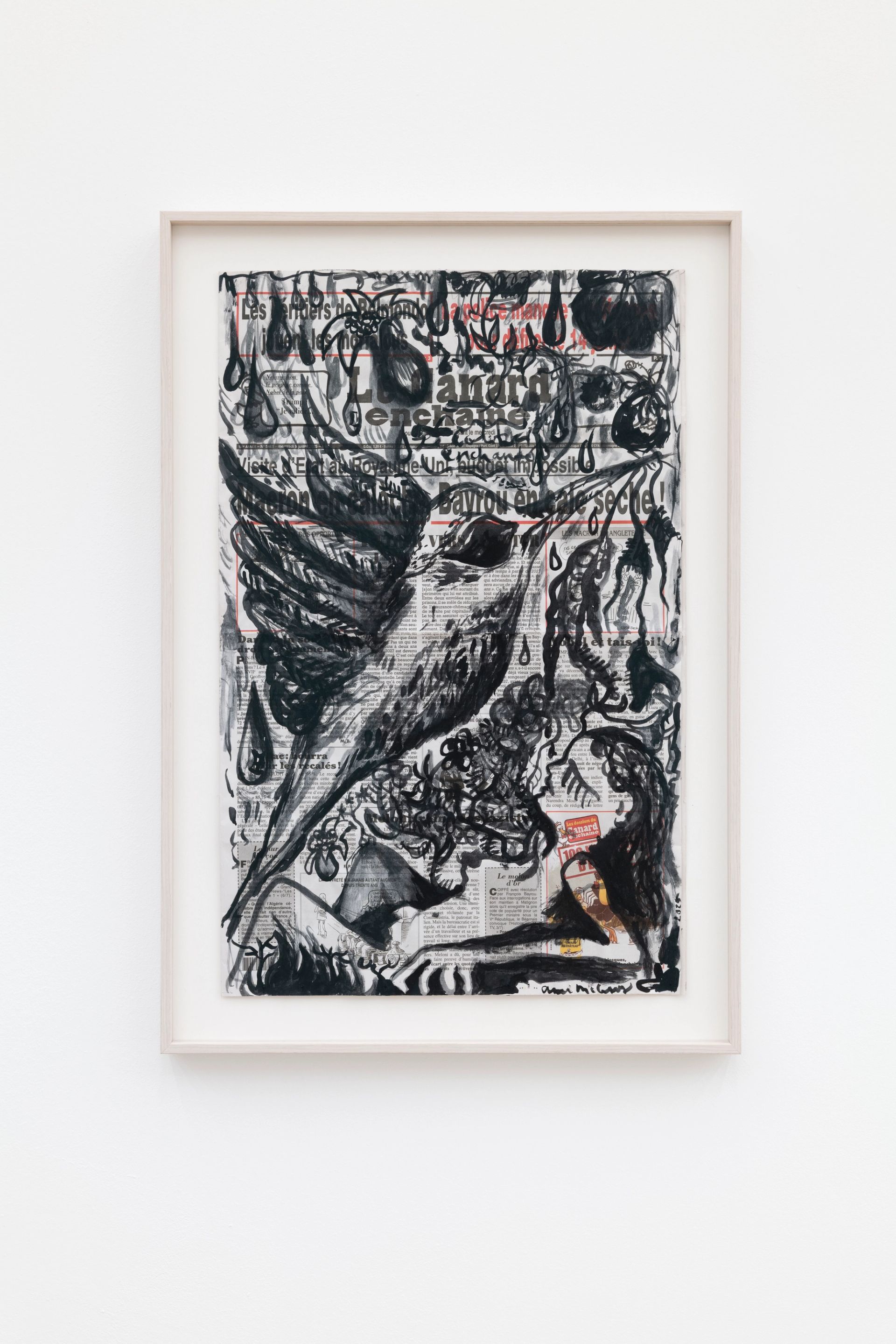 Anna McCarthy, Colibri Enchanté, 2025, watercolour on newspaper, 56 × 36 cm