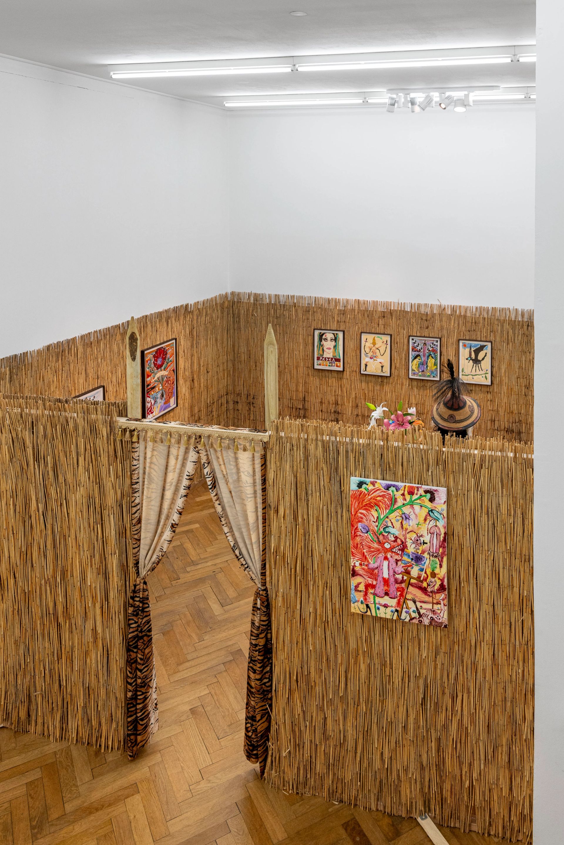 Andrew is Trapped in Tiger Fur Church, 2025, Installation view at Sperling, Munich, photo: Sebastian Kissel