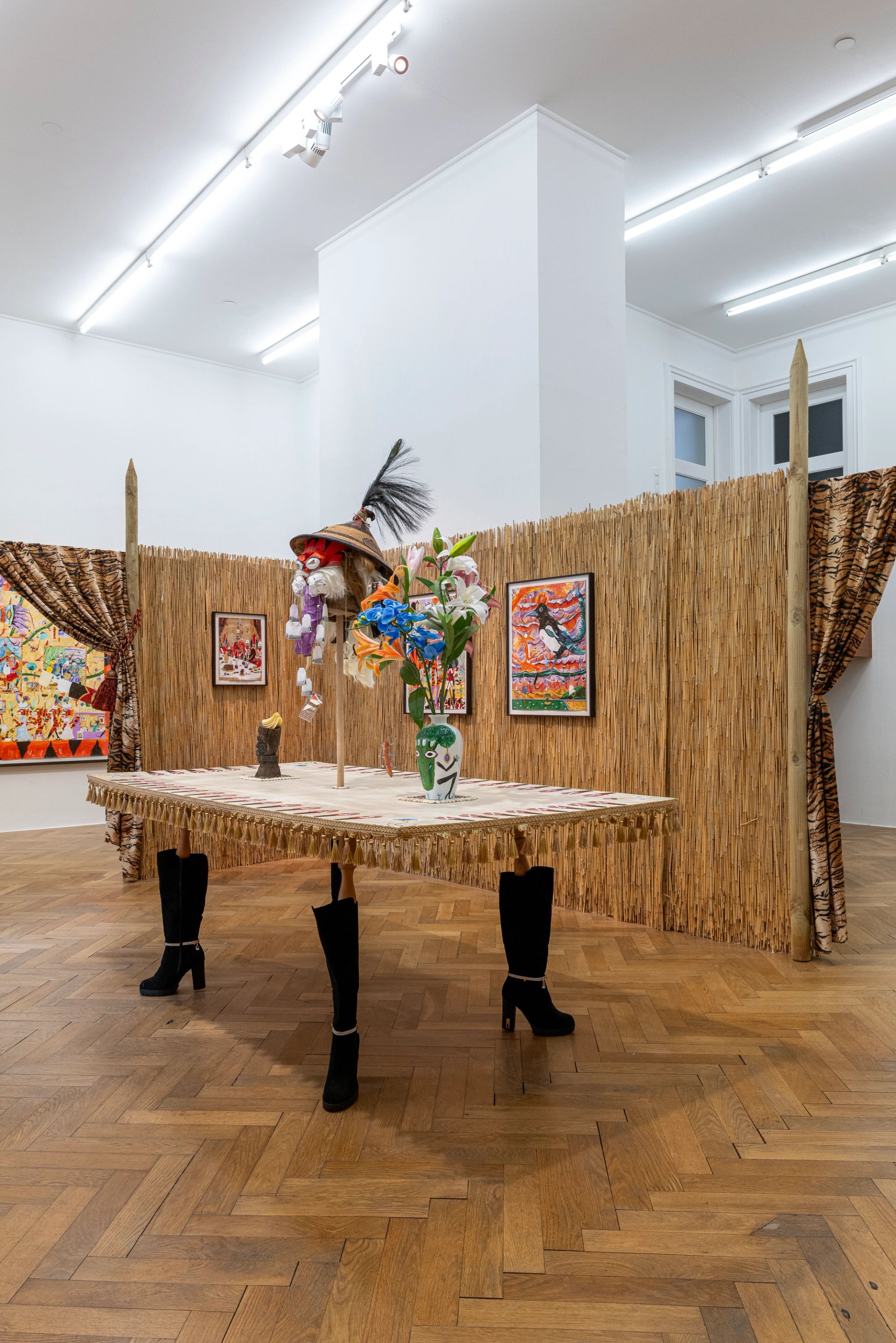 Andrew is Trapped in Tiger Fur Church, 2025, Installation view at Sperling, Munich, photo: Sebastian Kissel