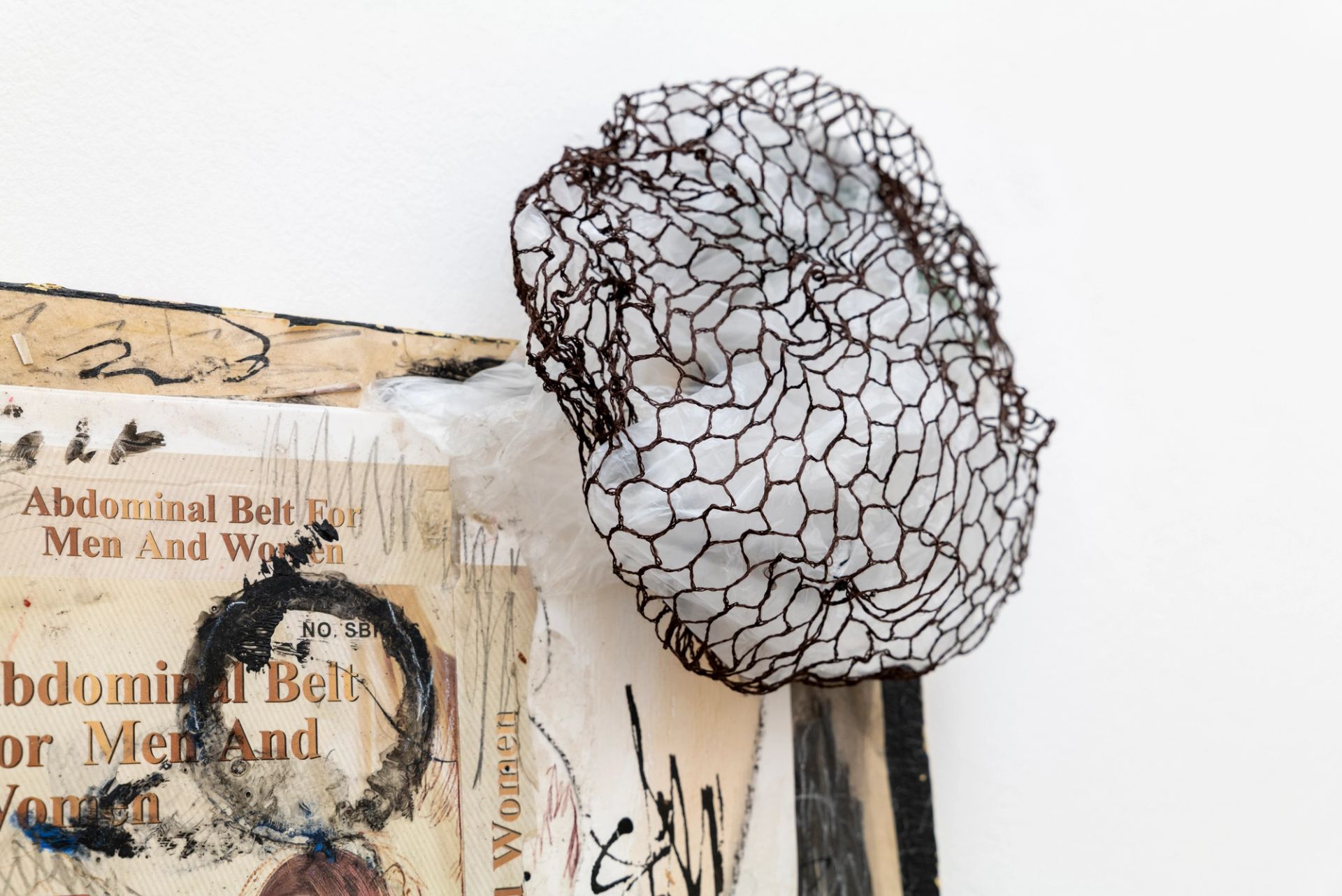 Anna McCarthy, Rubbermaid (belt), 2025, mixed media on wood, 50 × 70 × 2 cm