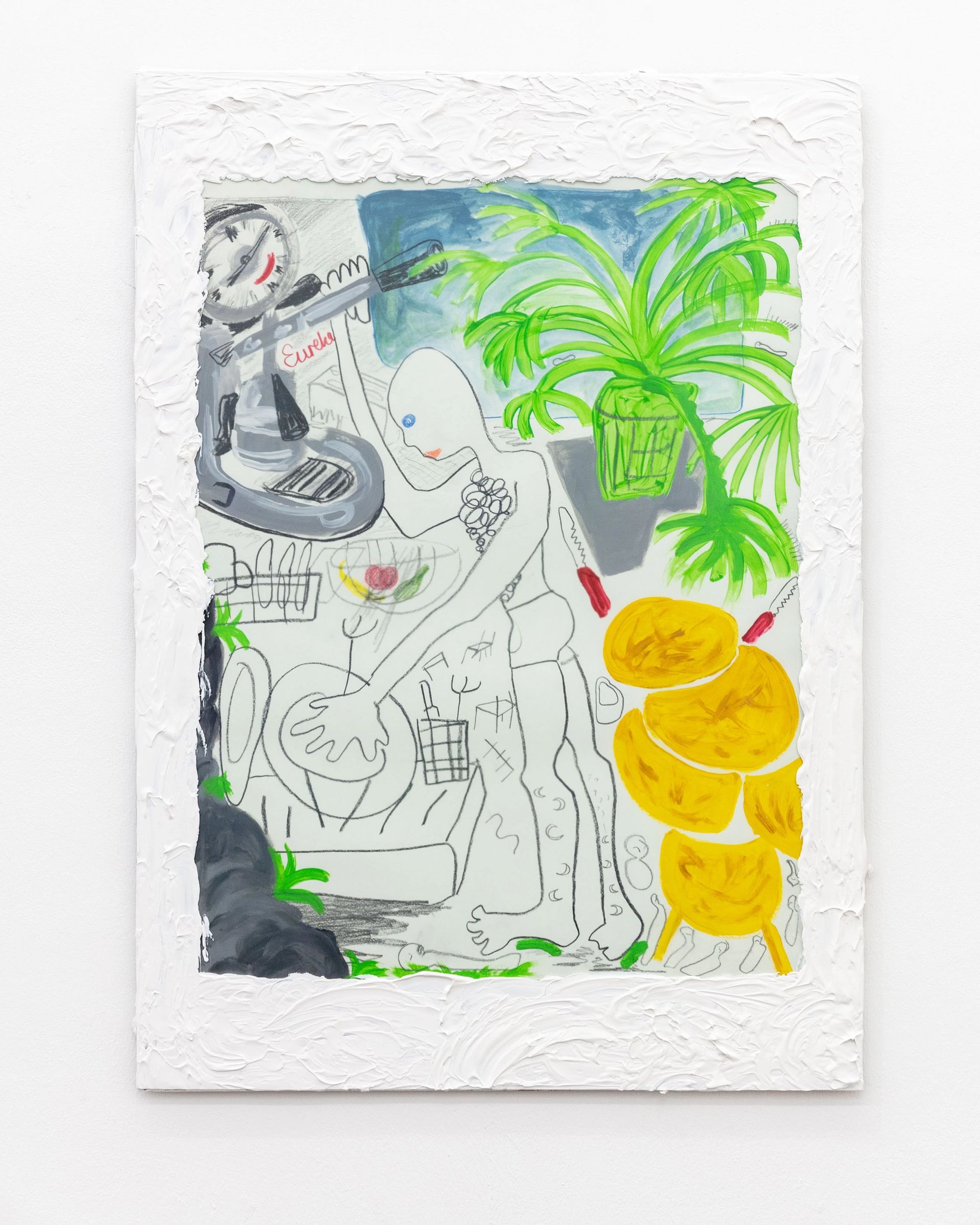 Anna Mccarthy, Eureka, 2020, pencil and water colour on paper, framed, acrylic on glass, 70 × 50 cm, photo: Sebastian Kissel