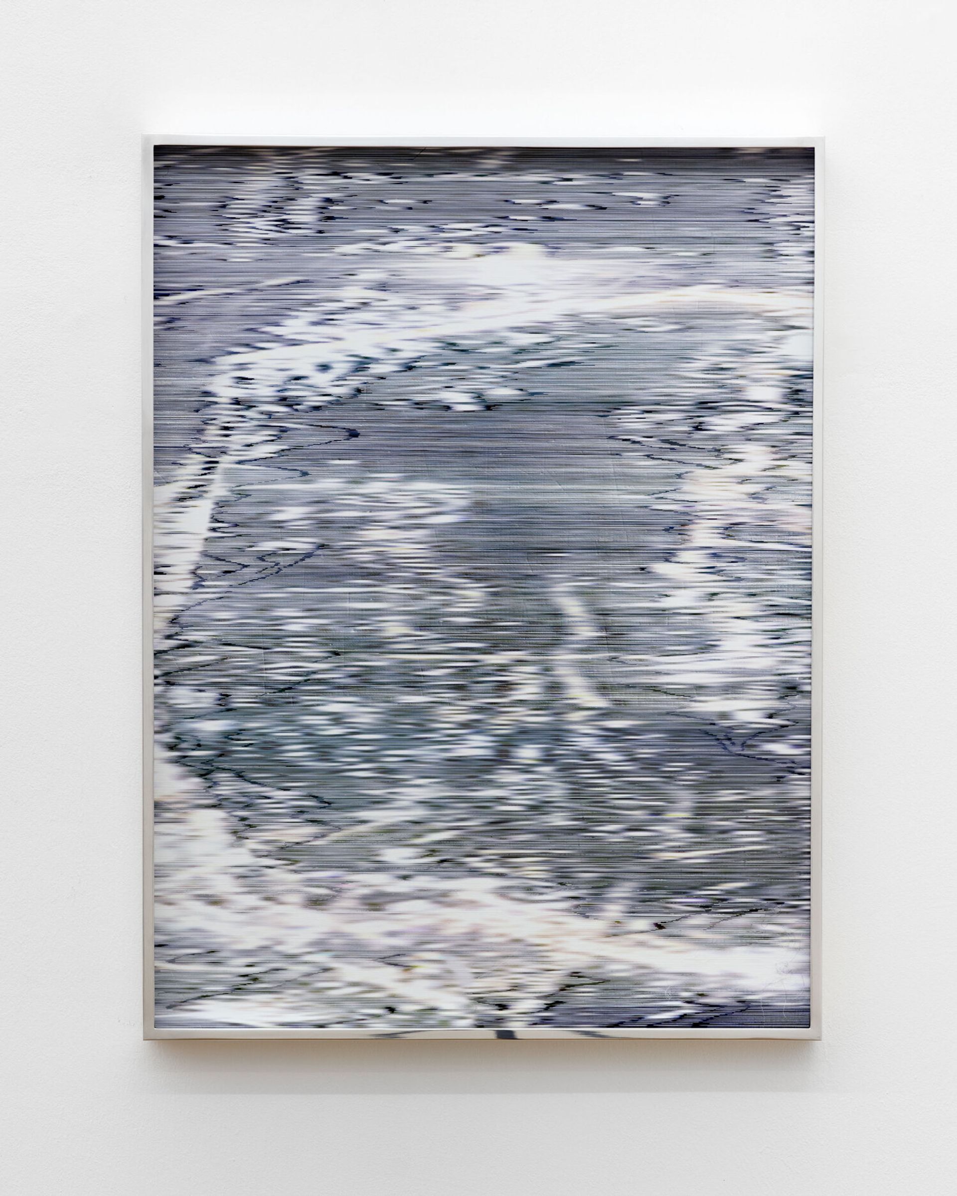 Anna Vogel, Electric Mountains IV, 2019
pigment print, scratched, framed in polished chrome, artglass
60 × 45 cm
unique 

Photo: Sebastian Kissel