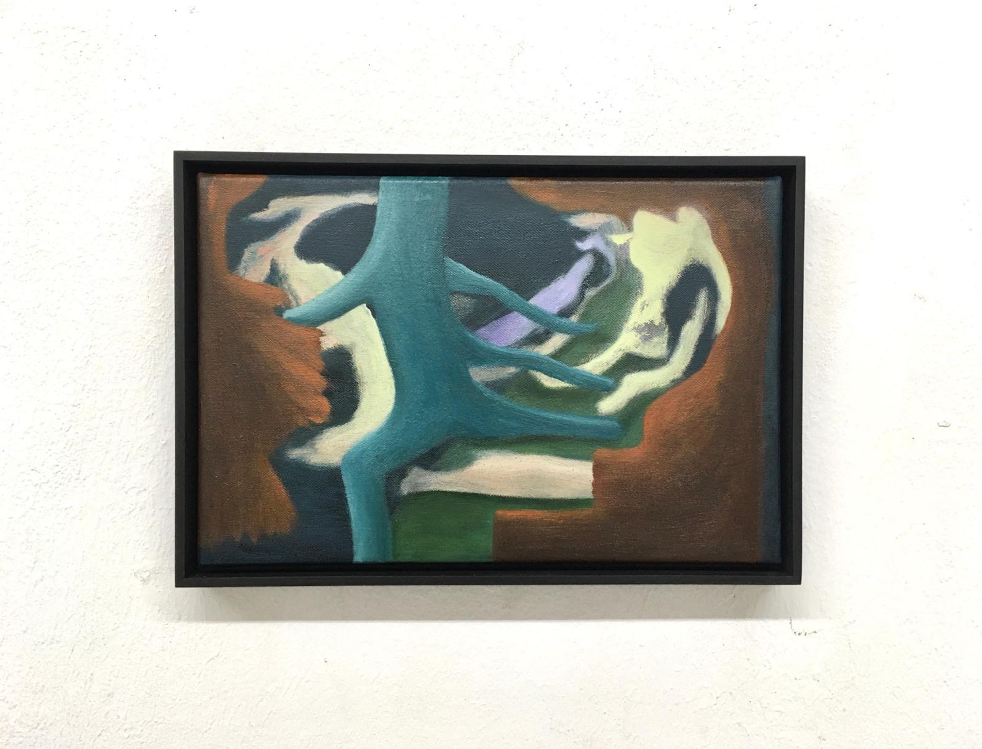 Veronika Hilger, Untitled, 2024, Oil and acrylic  on canvas, in wooden frame, 20 × 30 cm (VH/M 198)