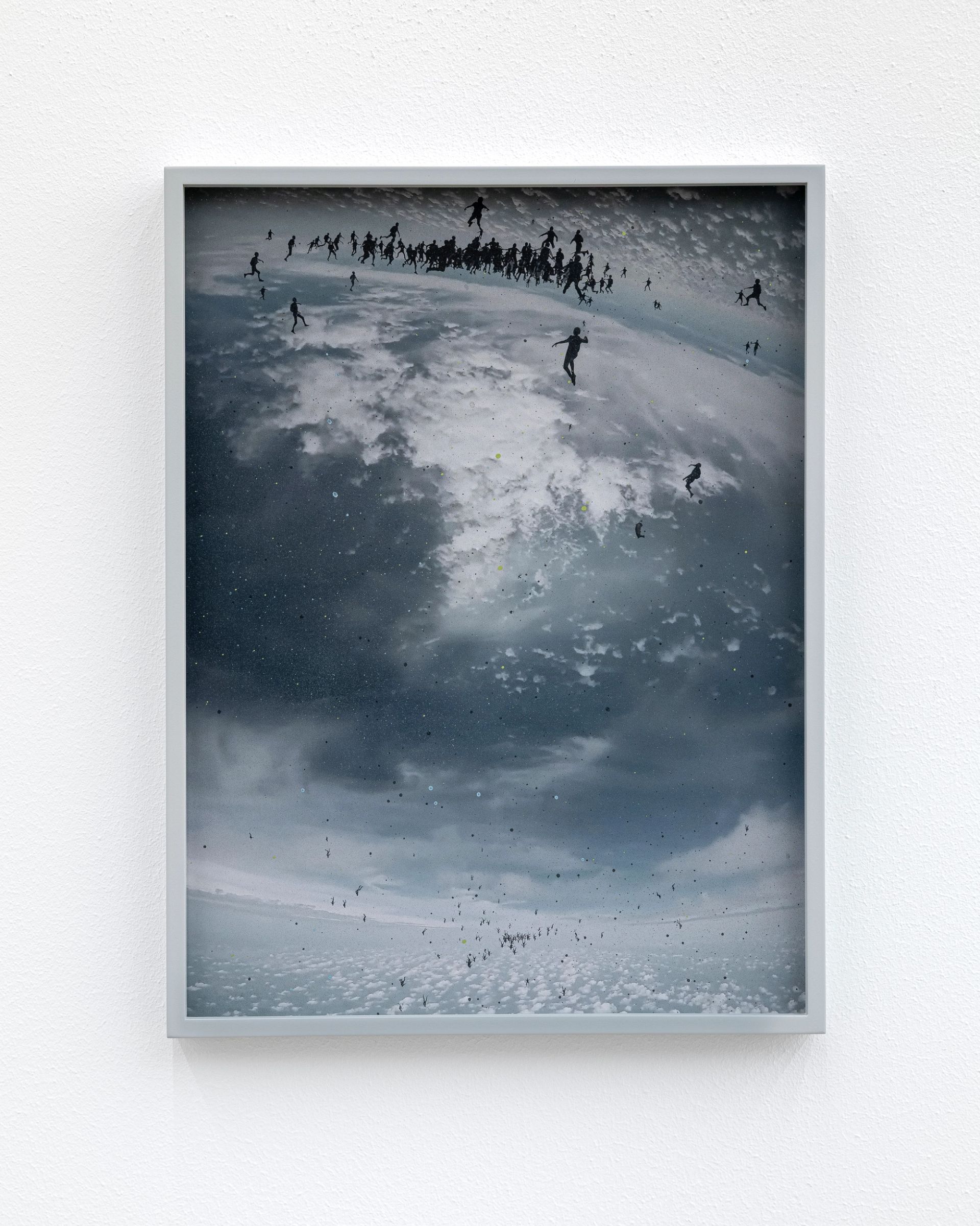 Anna Vogel, globe I, 2025, pigment print, varnish, frame finished in light gray, 40 × 30 cm (3 variations)