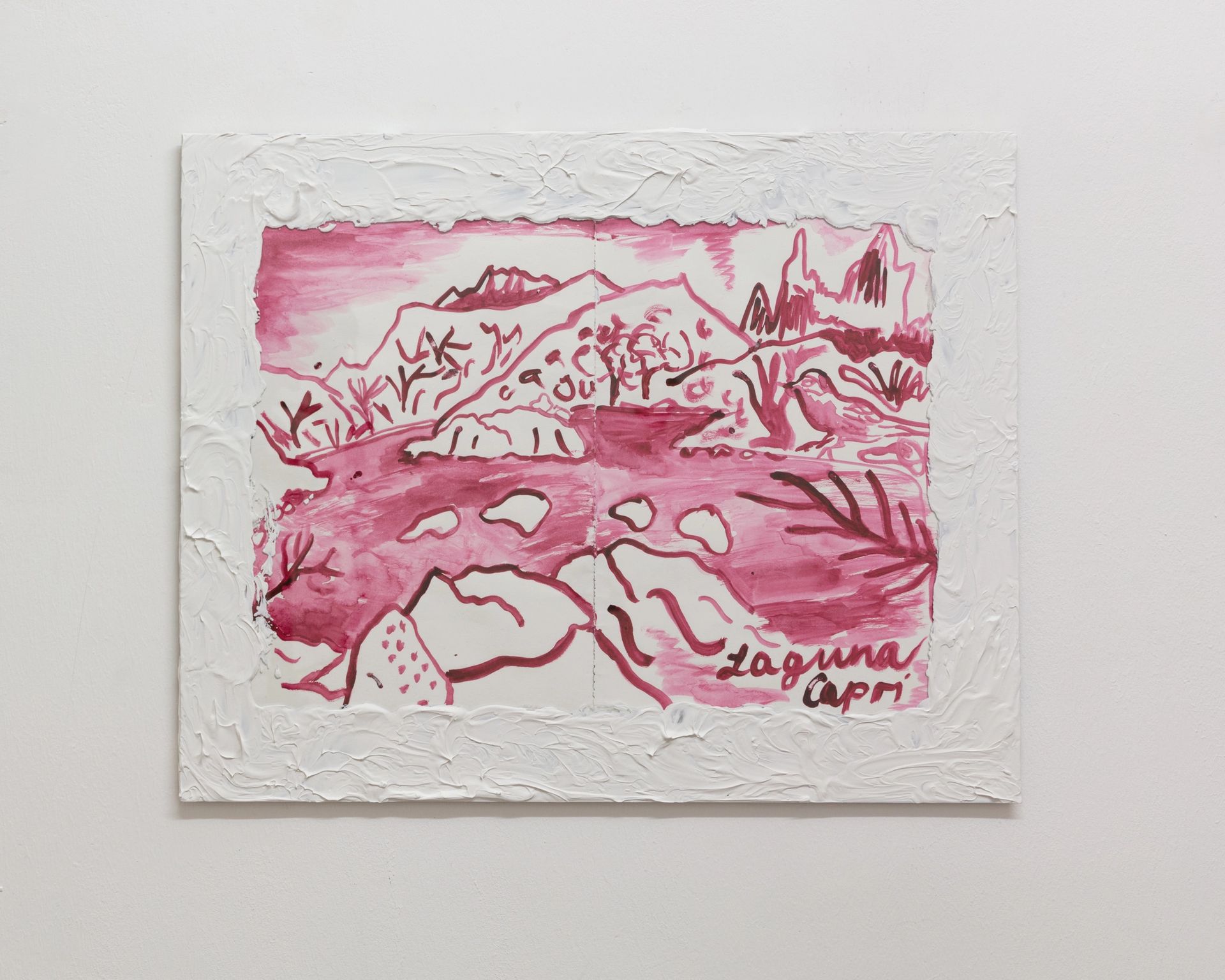 Anna McCarthy, Laguna Capri, 2019, gouache on paper, acrylic on glass, 40 × 50 cm, photo: Sebastian Kissel