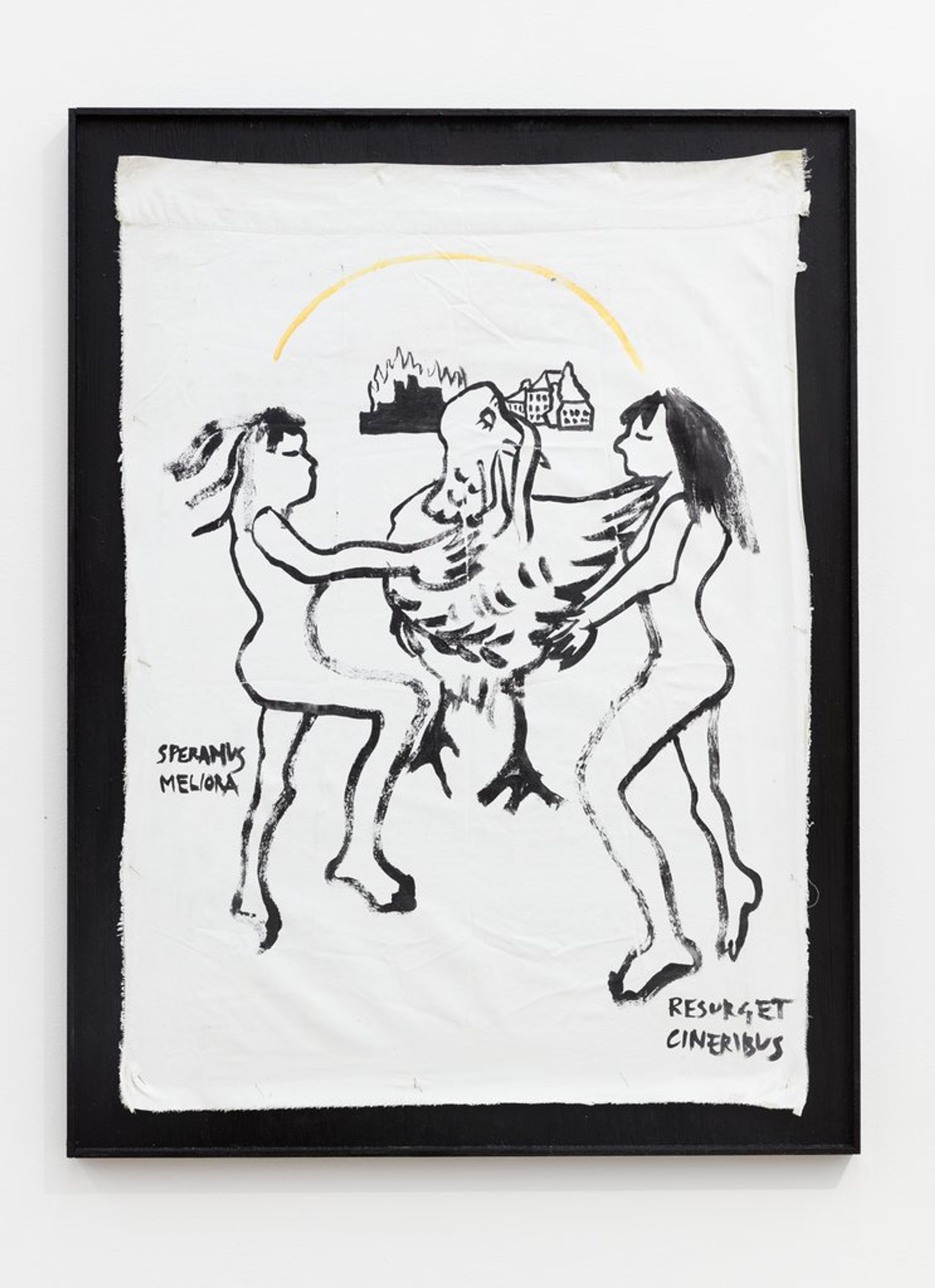 Anna McCarthy, Detroit Flag, 2017, acrylic on fabric in artists frame, 77 × 58 cm

