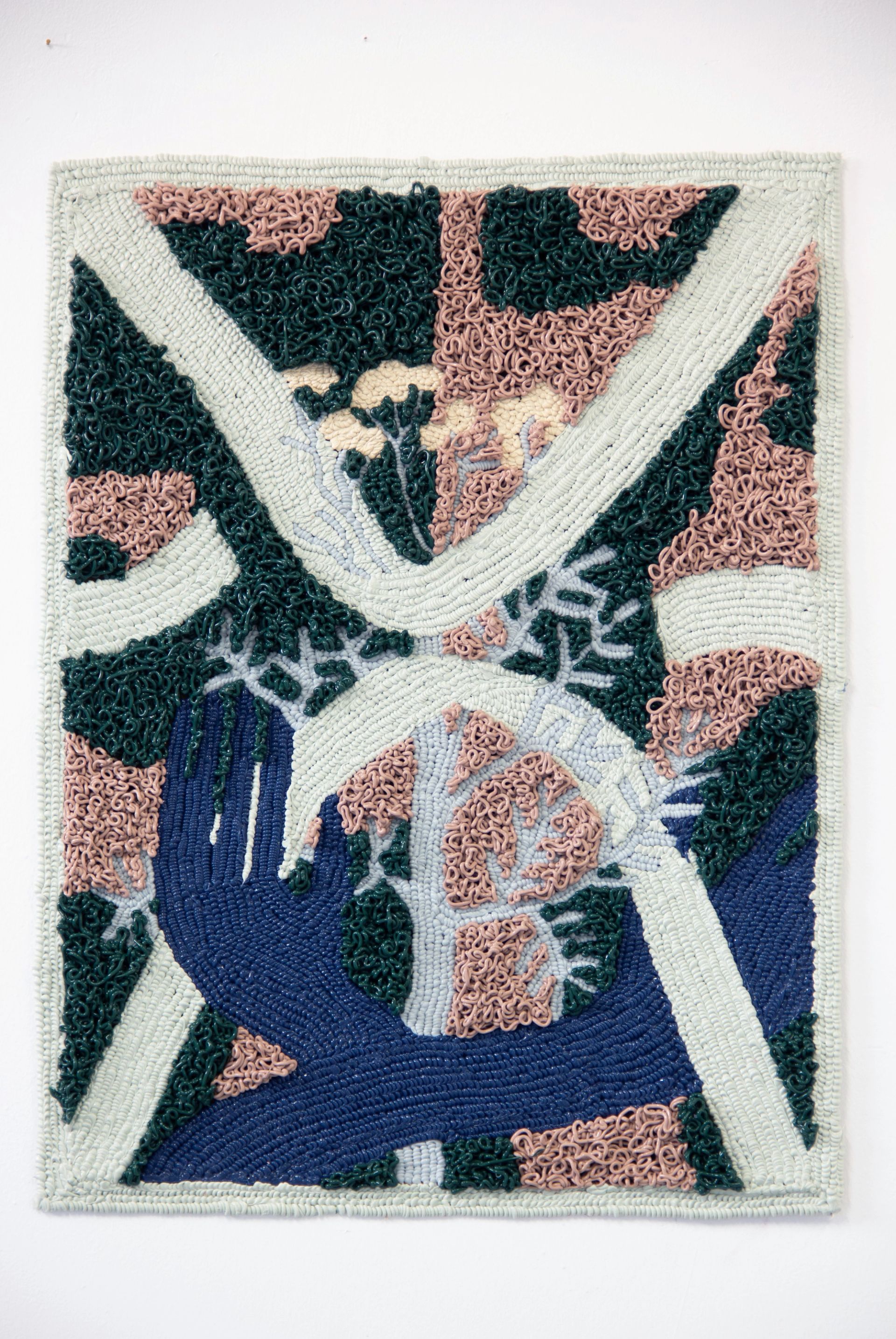 Sophia Mainka, Oracle des Plantes (Schafgarbe), 2024, silicone on cotton, 75 × 57 × 1 cm