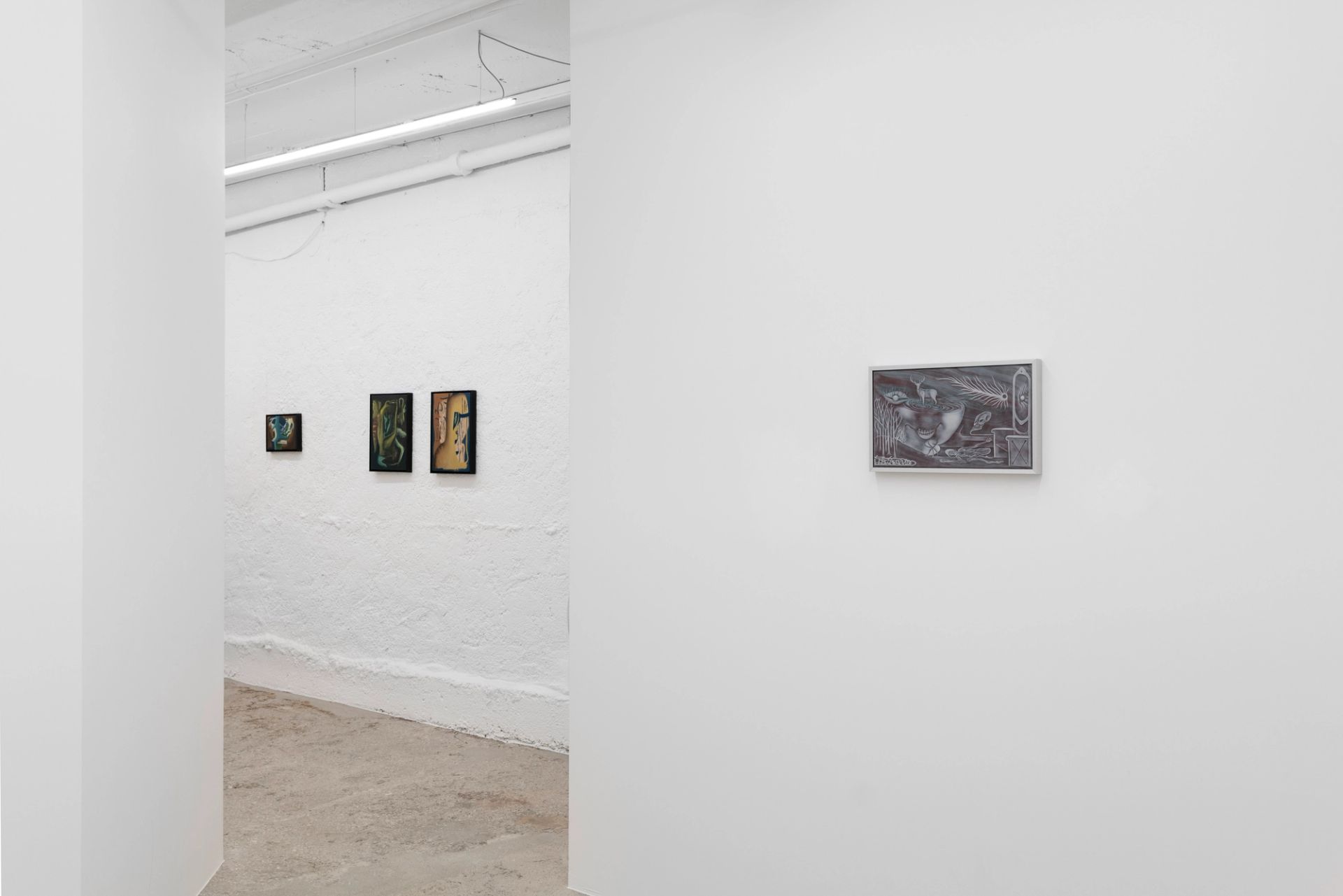 Dear Reality: ASMA, Jose Bonell, Michele Cesaratto, Veronika Hilger, Isaac Lythgoe, Isabel Nuño de Buen, 2025, installation view at Sperling, Munich, photo: Sebastian Kissel