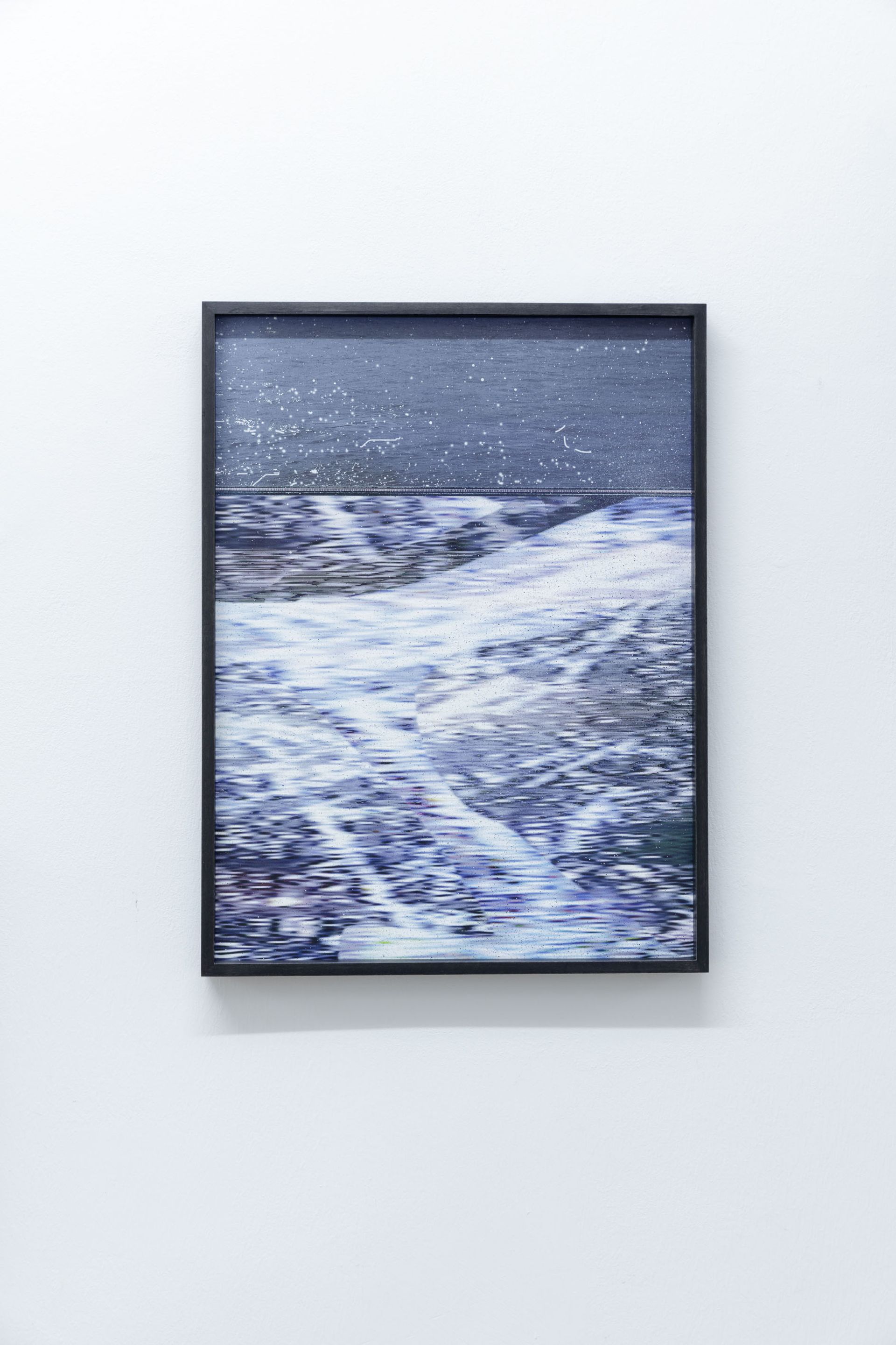 Anna Vogel, Wolf song, 2021, Lacquer on pigment prints, frame stained in dark anthracite, 40 x 30 cm, photo: Sebastian Kissel