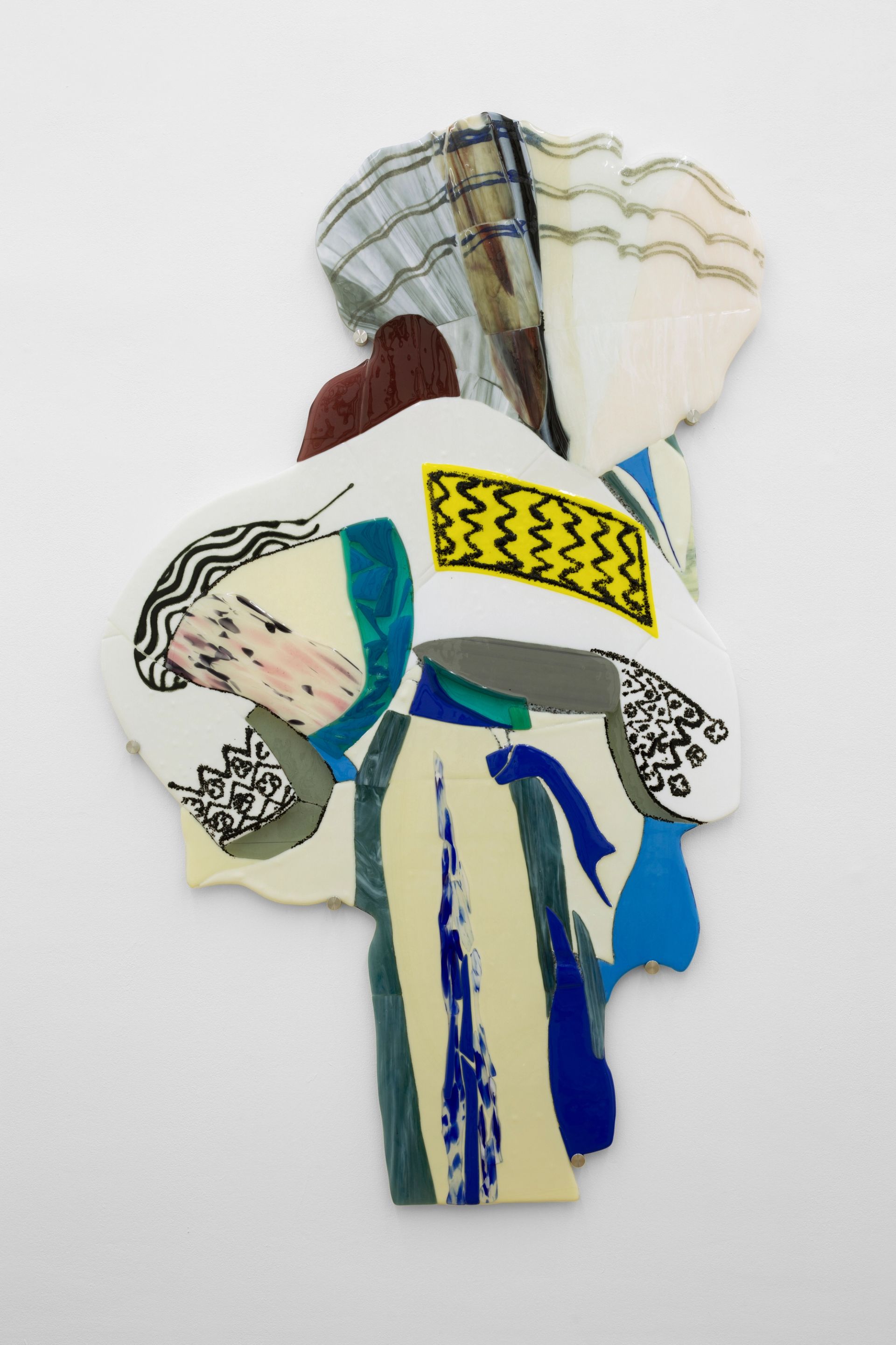 Ana Navas, Skirt headed, 2023, fused glass, 156 × 95 × 2 cm