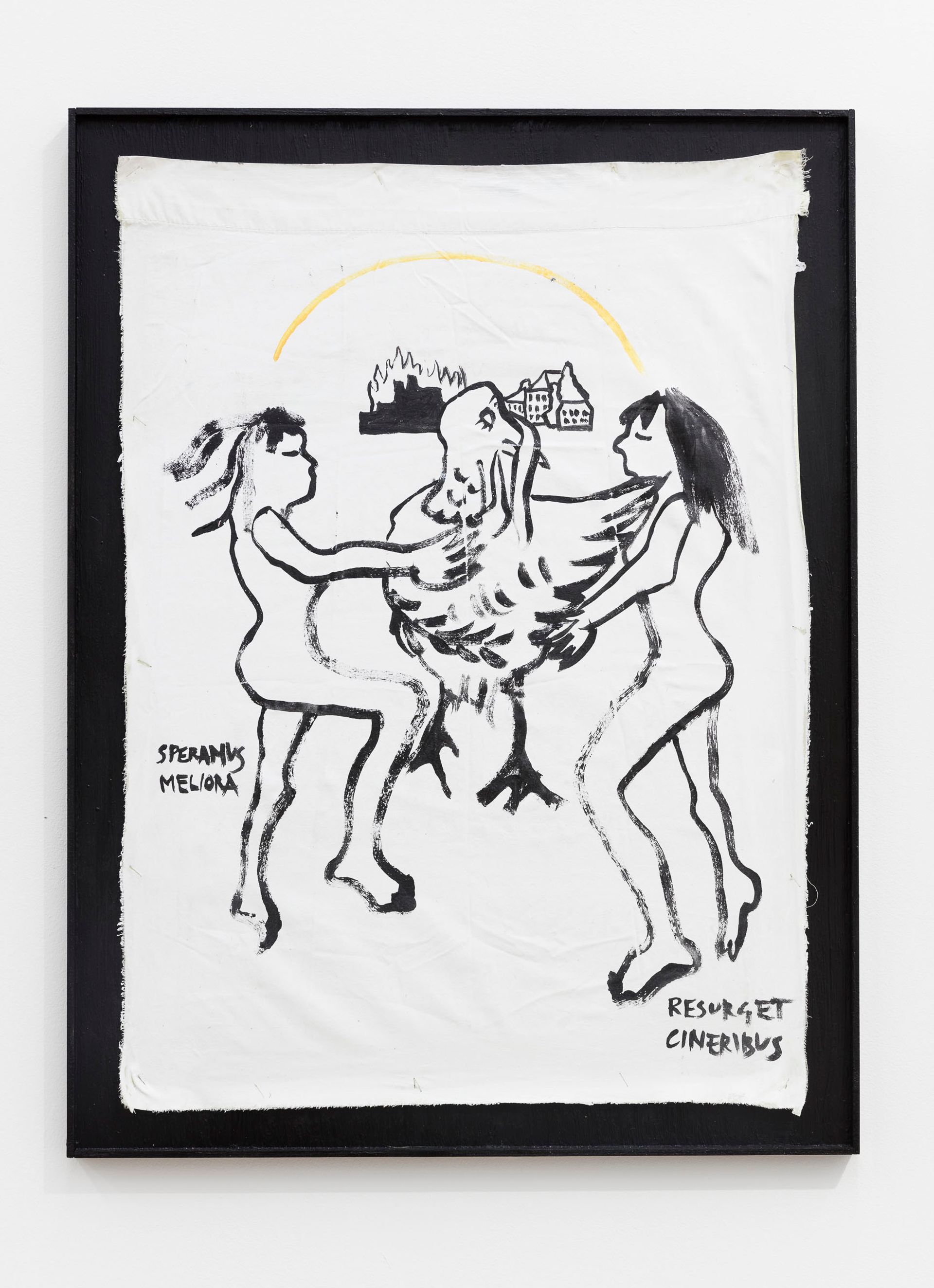 Anna McCarthy, Detroit Flag, 2017, acrylic on fabric in artists frame, 77 × 58 cm 