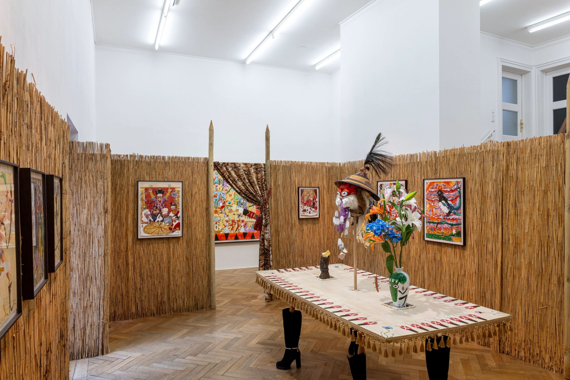 Andrew is Trapped in Tiger Fur Church, 2025, Installation view at Sperling, Munich, photo: Sebastian Kissel