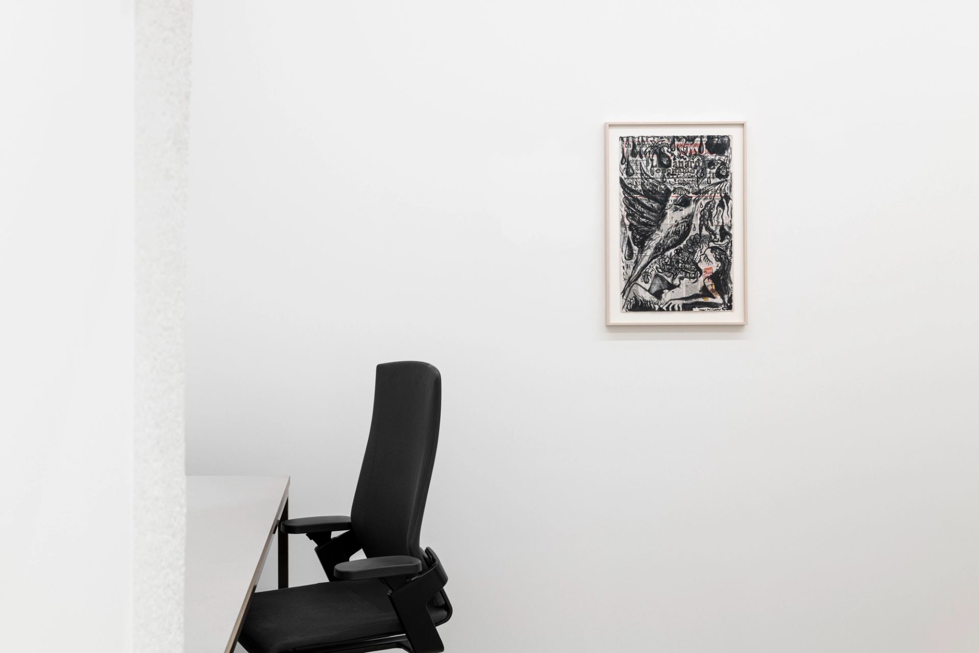 Anna McCarthy, Colibri Enchanté, 2025, watercolour on newspaper, 56 × 36 cm