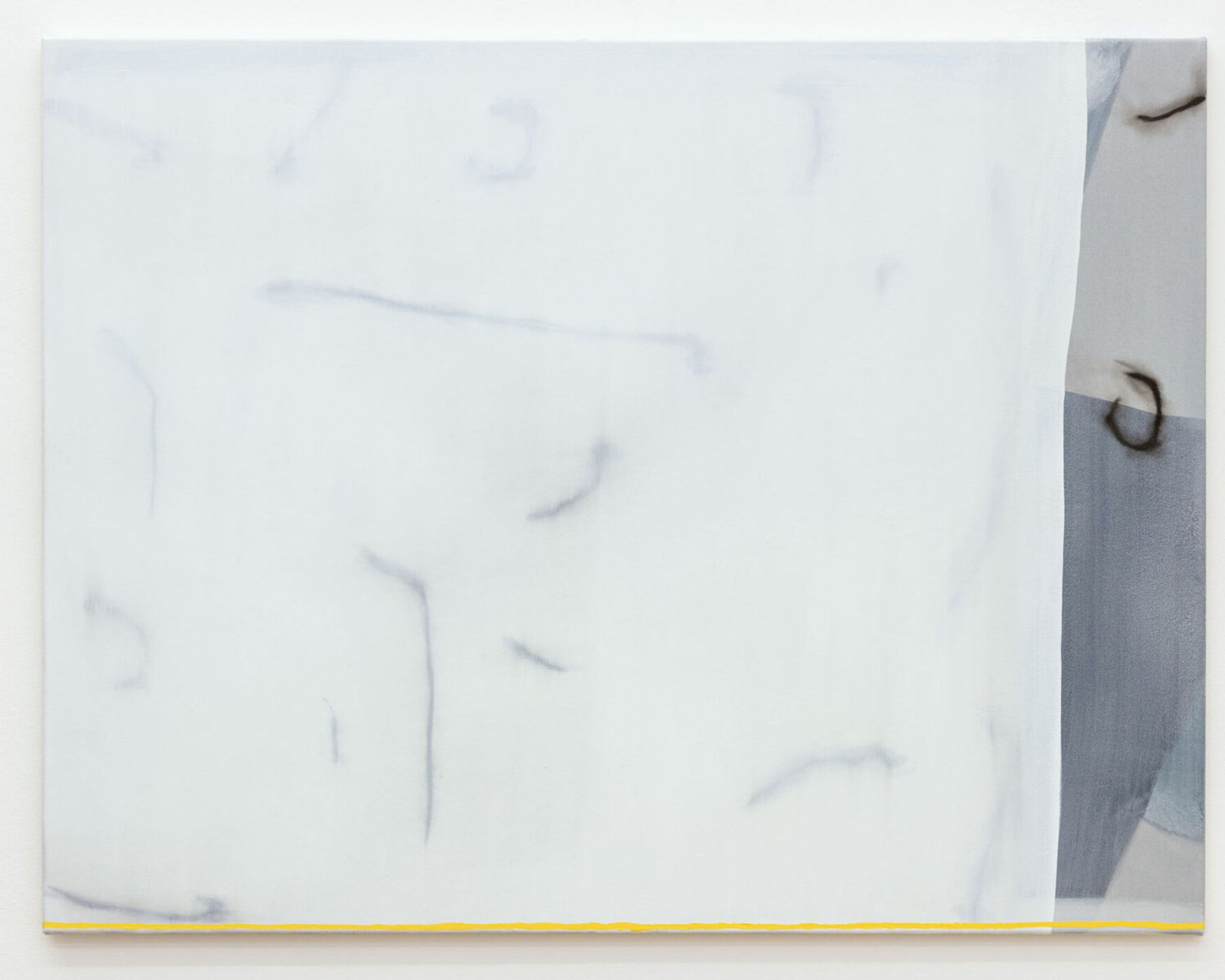 Malte Zenses, schnelle Zeichnung von einer schönen, Hausfassade (Prenzlauer Berg), 2020, lacquer and oil on canvas, 100 × 130 cm