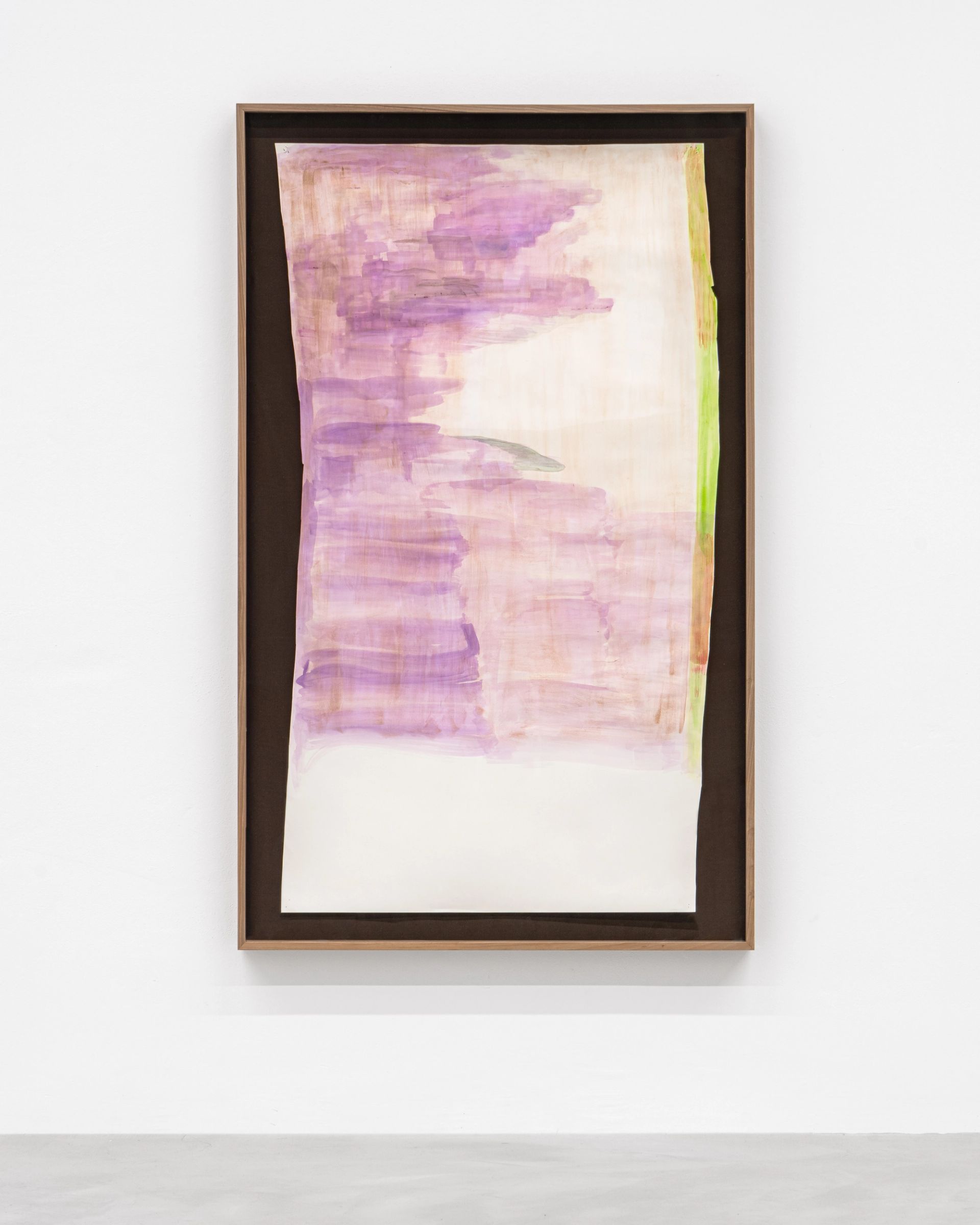 Monique Mouton, Formation (shimmer), 2022, watercolor on paper, silk, walnut frame, 167 × 102 × 7 cm, Courtesy the artist and VEDA, Florence