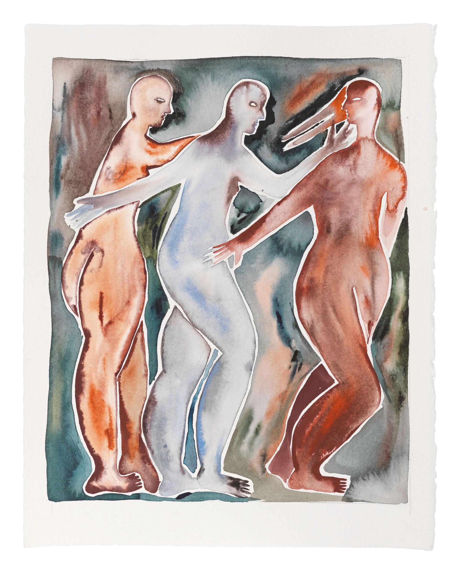 Anousha Payne, Murmurations (study) 18, 2025, watercolour on paper, 41 x 31 cm | 16 1/8 x 12 1/4 in