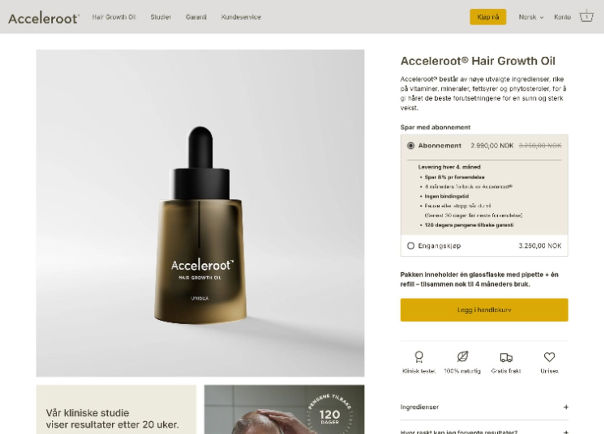 Den opprinnelige produktsiden