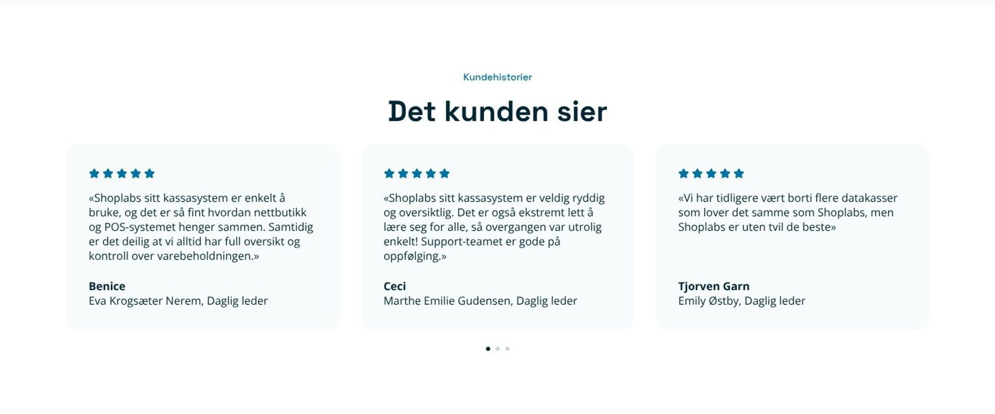 Kundehistorier fra butikker som bruker Shoplabs