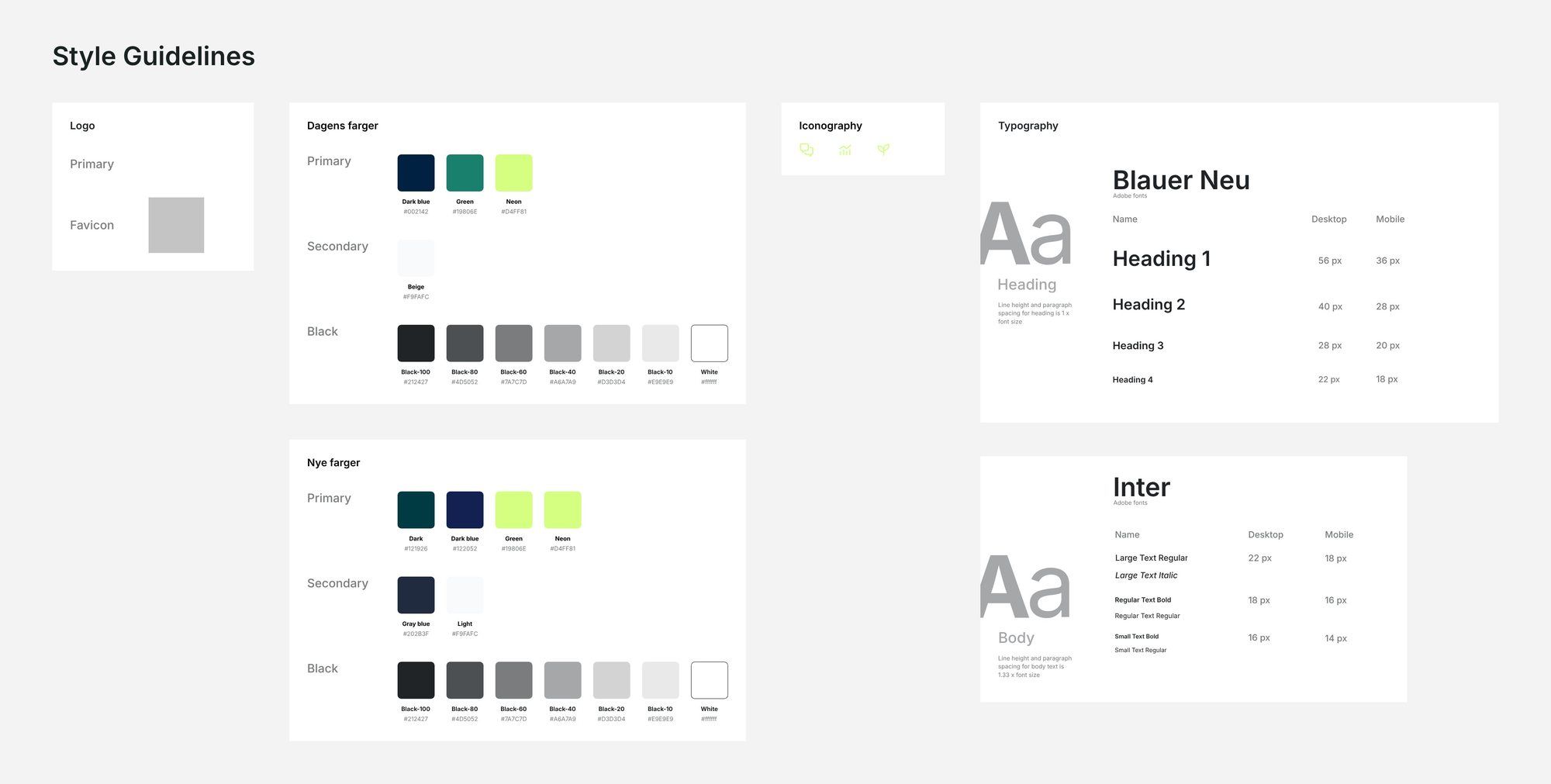 SalesJobs style guide: colours, typography and icons