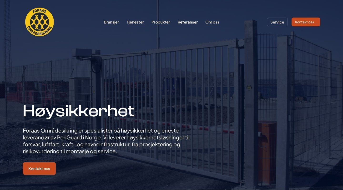 Landingssiden for høysikkerhet