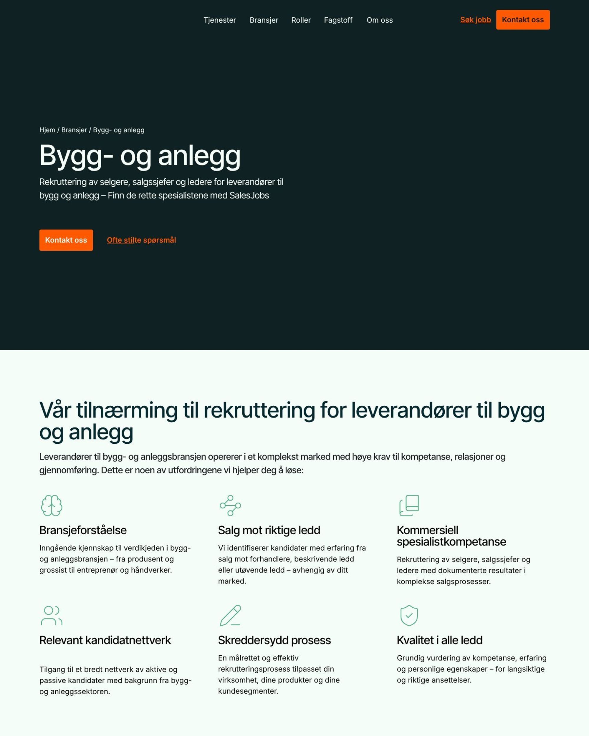Industry page for construction