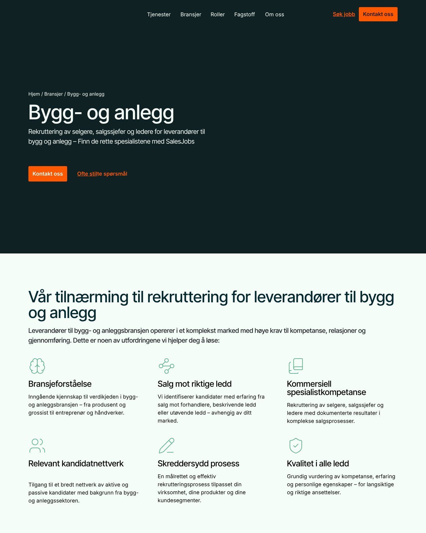 Industry page for construction