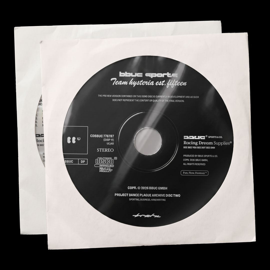 two bbuc sports dance plague demos on compact disk, laid on top of another