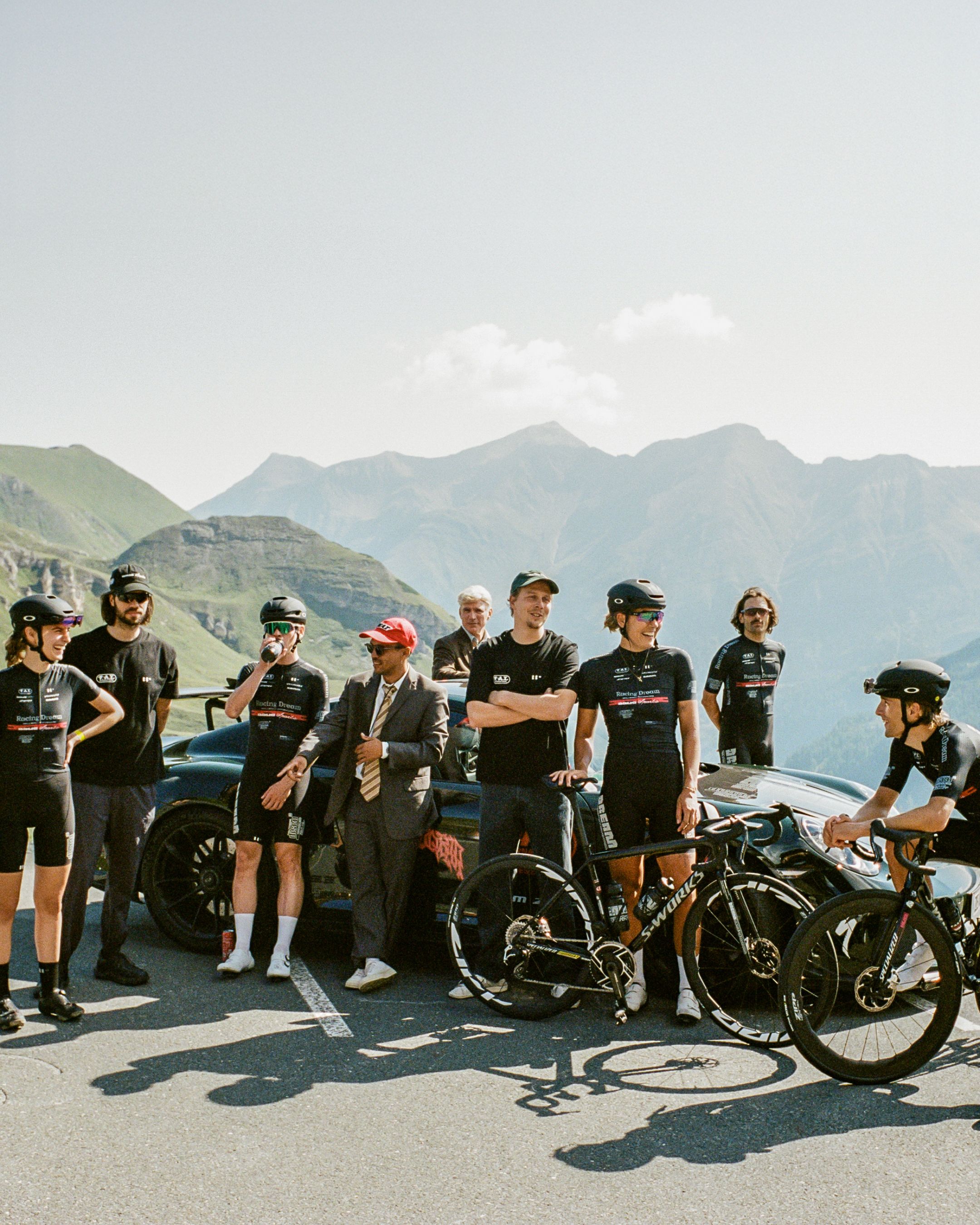 racing dream team, ferdi, and bbuc on top of Mankei with their matching specialized-sram superbikes and a matching GT3RS dressed in Racing Dream III