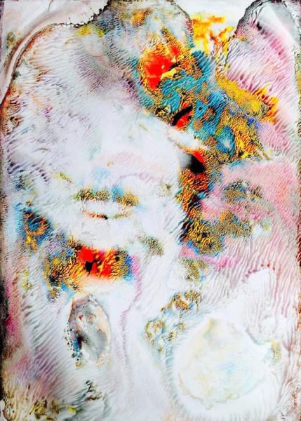 Manfred Vogelsänger abstract analogue photography distorted women portrait overlay colour