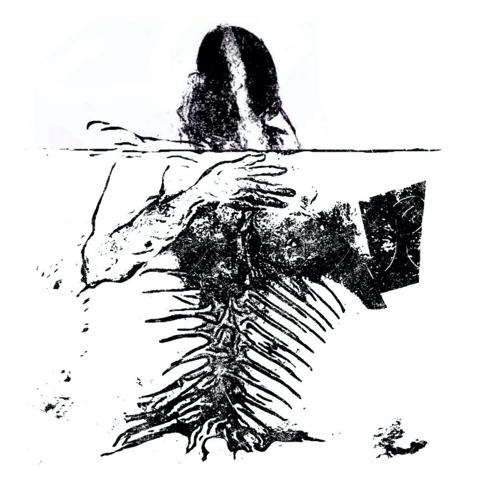 Klaus Heckhoff abstrakte Illustration Zeichnung Mann mit Fischgräten Körper