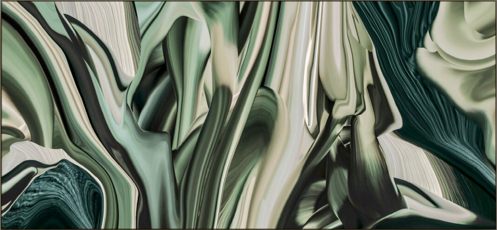 Martina Ziegler abstrakte Malerei Marmor  Malerei grün beige
