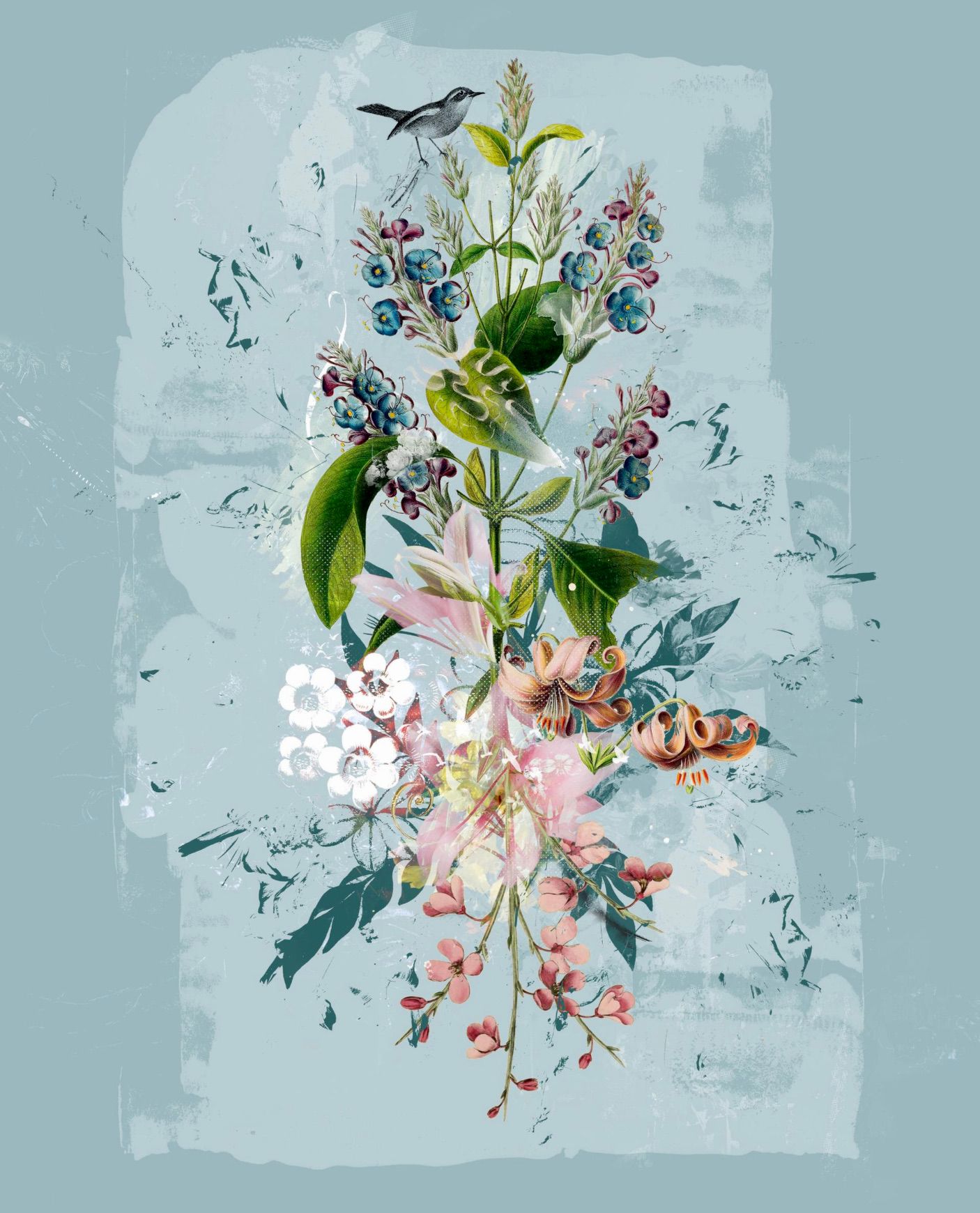 Teis Albers dipinto astratto bouquet di fiori
