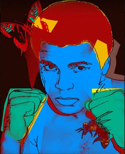 Jürgen Kuhl abstrakte Popart Pigmentdruck Muhammad Ali