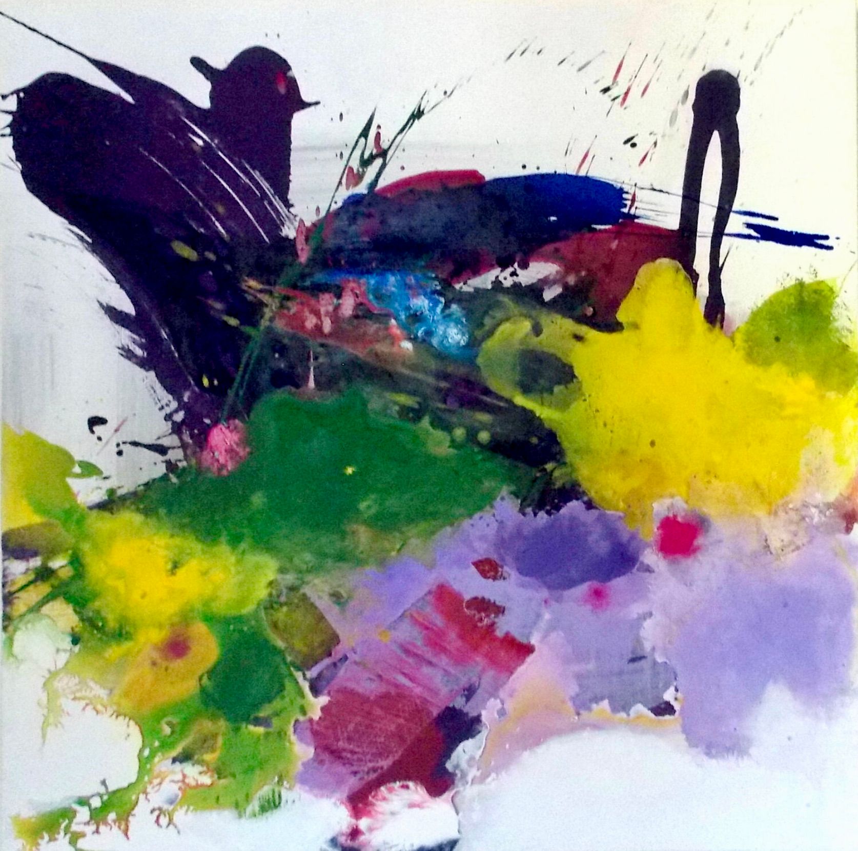 Dans la peinture "Farbenrausch" de Christa Haack, expressionniste, abstraite et colorée, les couleurs dominent.